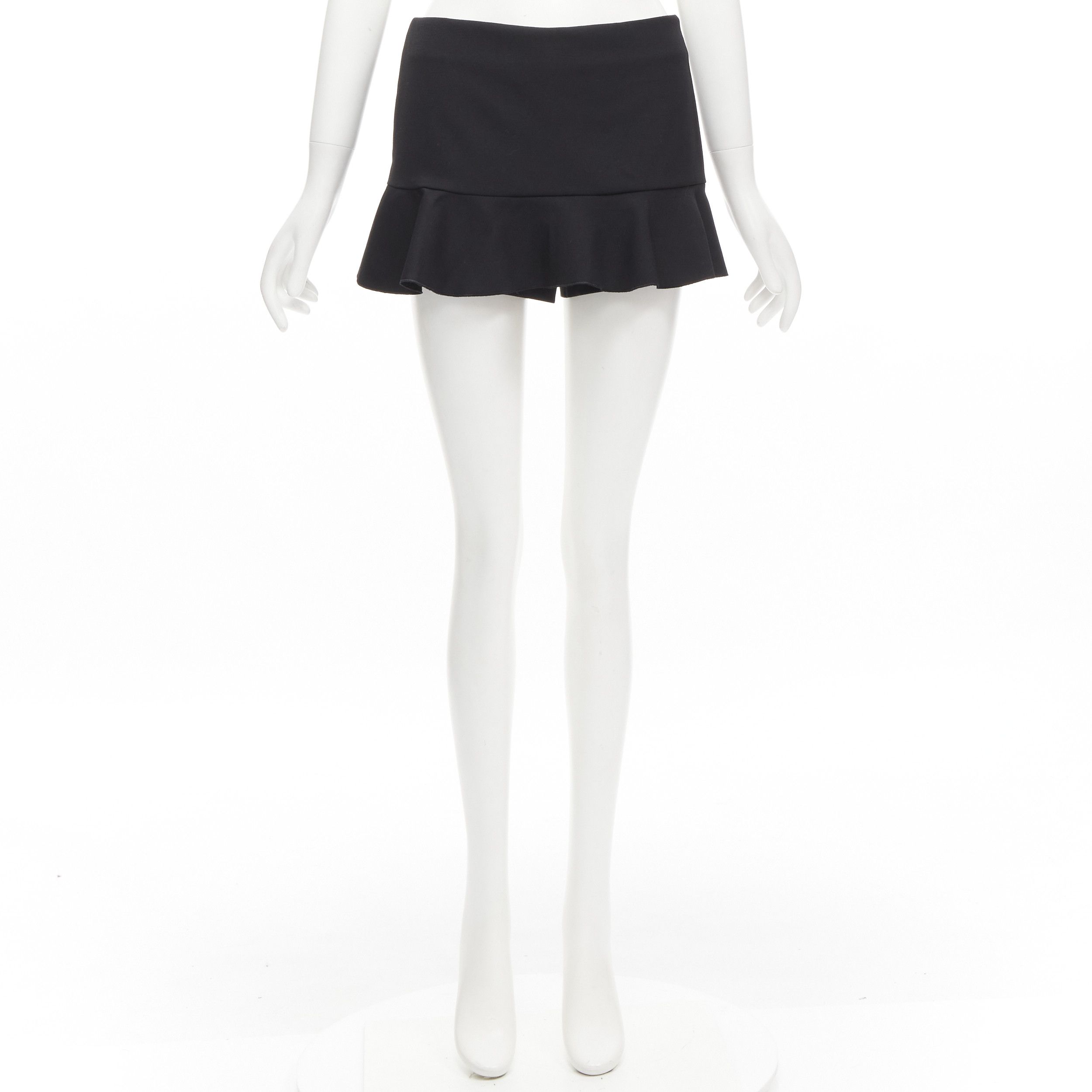 RED Valentino RED VALENTINO black frilly ruffle hem mid rise shorts skirts skorts IT38 XS Size 26" / US 2 / IT 38 - 9 Thumbnail