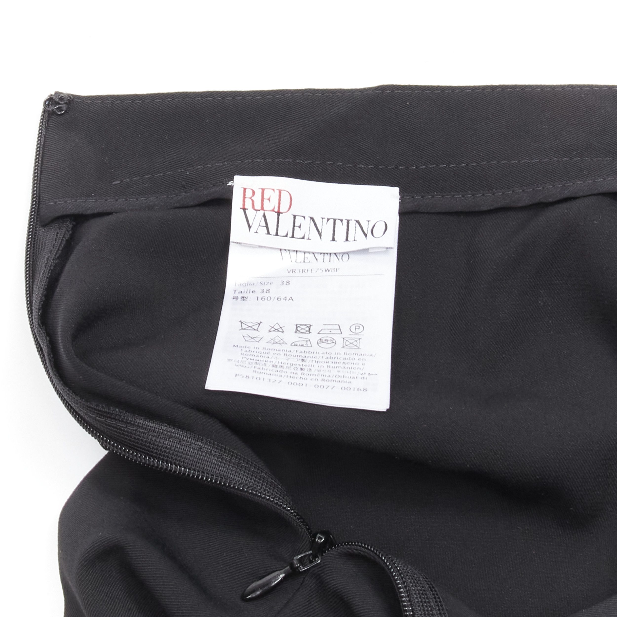 RED Valentino RED VALENTINO black viscose virgin wool XL bow high waist shorts IT38 XS Size 26" / US 2 / IT 38 - 8 Thumbnail