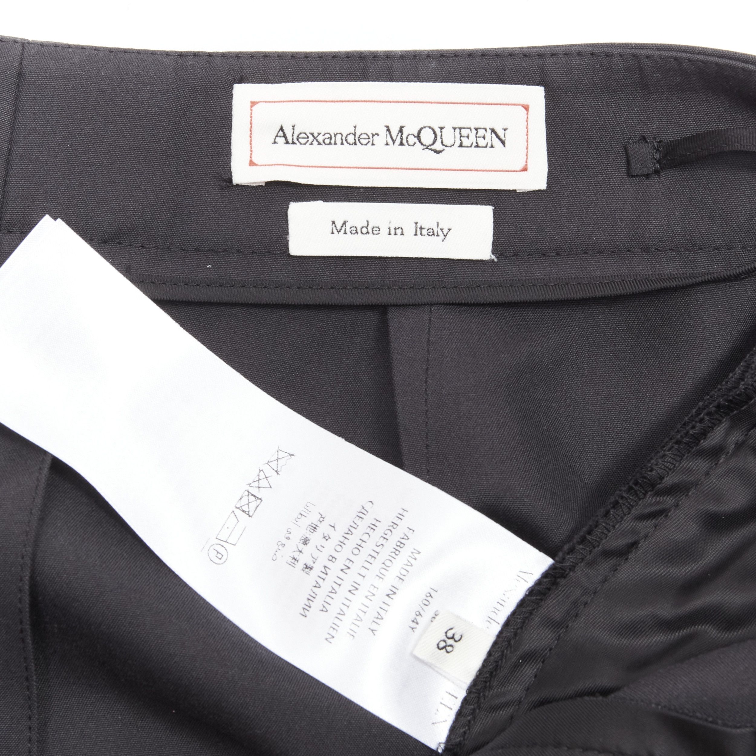 Alexander McQueen ALEXANDER MCQUEEN black lattice layered peplum high low draped shorts IT38 XS Size 26" / US 2 / IT 38 - 8 Thumbnail