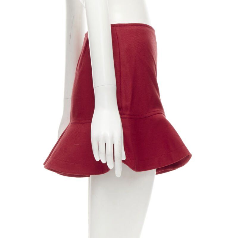 Valentino VALENTINO black beaded heart badge red twill flared frill shorts IT38 XS Size 26" / US 2 / IT 38 - 4 Thumbnail