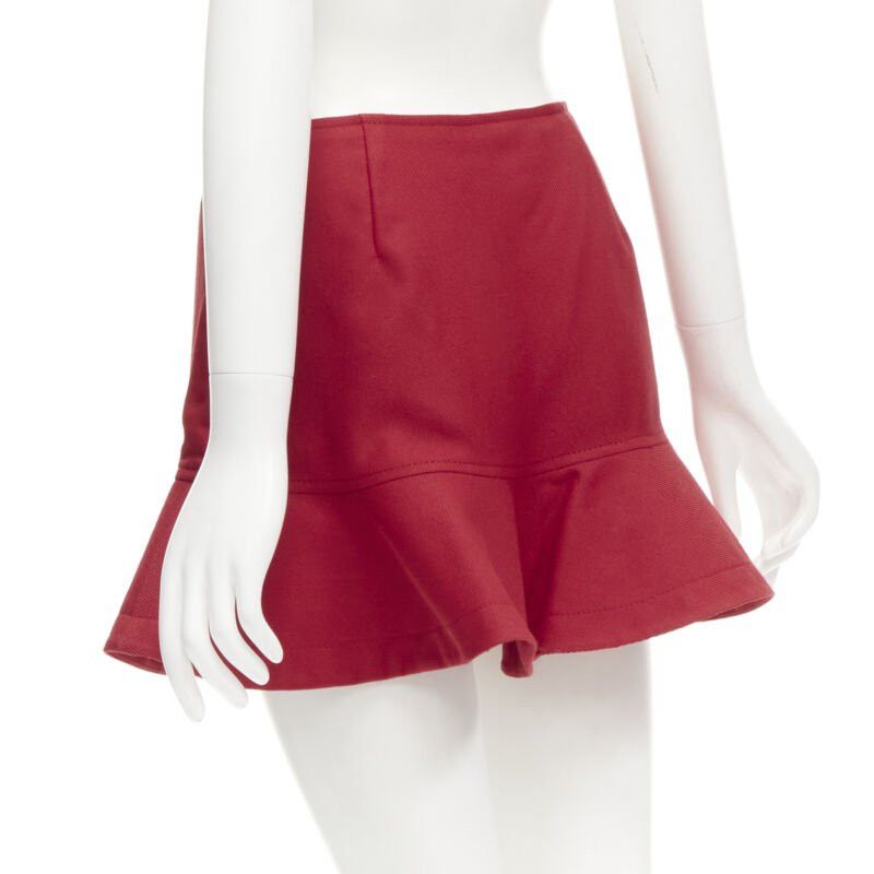 Valentino VALENTINO black beaded heart badge red twill flared frill shorts IT38 XS Size 26" / US 2 / IT 38 - 6 Thumbnail