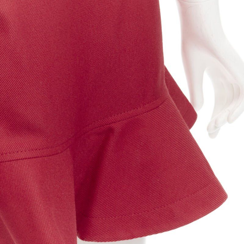Valentino VALENTINO black beaded heart badge red twill flared frill shorts IT38 XS Size 26" / US 2 / IT 38 - 7 Thumbnail