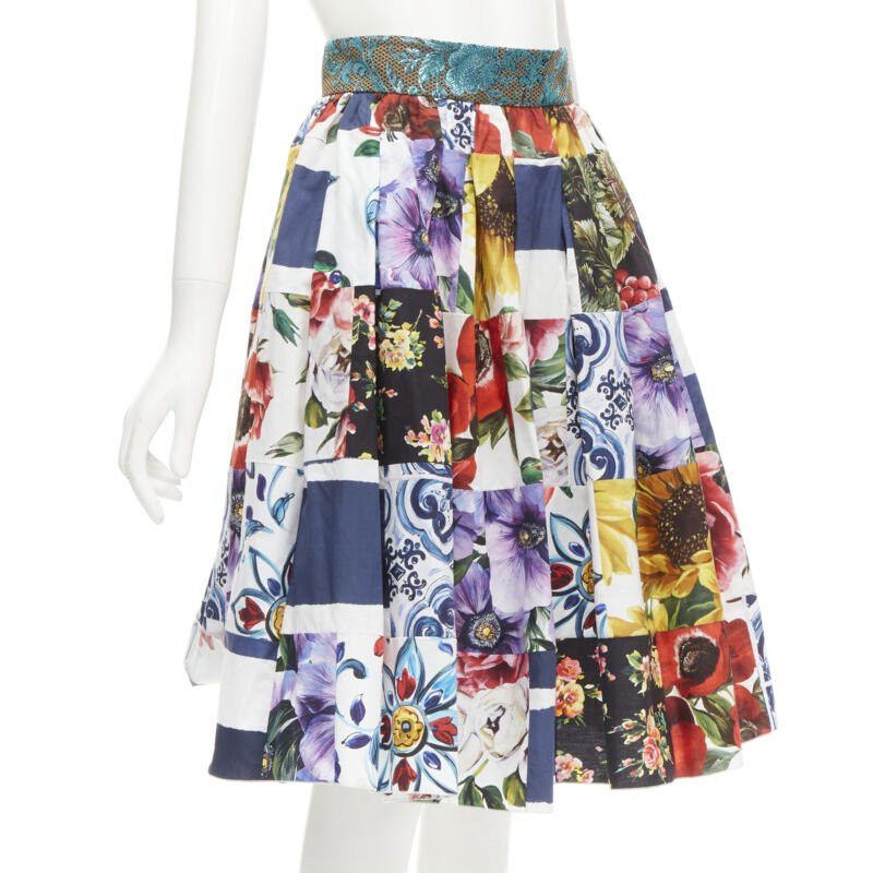 Dolce & Gabbana DOLCE GABBANA Sicilian Patchwork floral patchwork brocade waist skirt IT38 XS Size 26" / US 2 / IT 38 - 3 Thumbnail