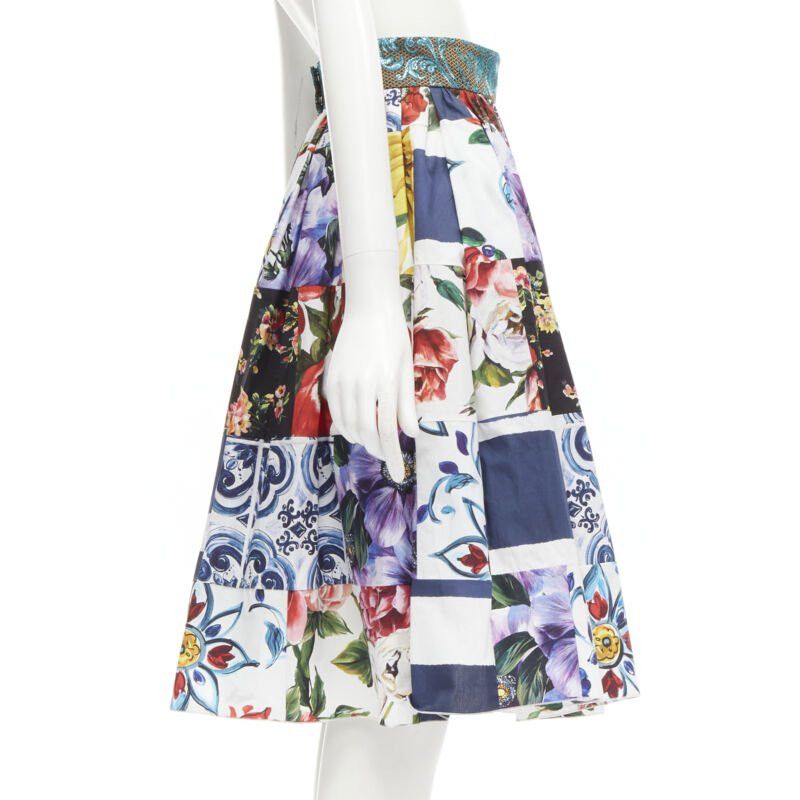 Dolce & Gabbana DOLCE GABBANA Sicilian Patchwork floral patchwork brocade waist skirt IT38 XS Size 26" / US 2 / IT 38 - 4 Thumbnail