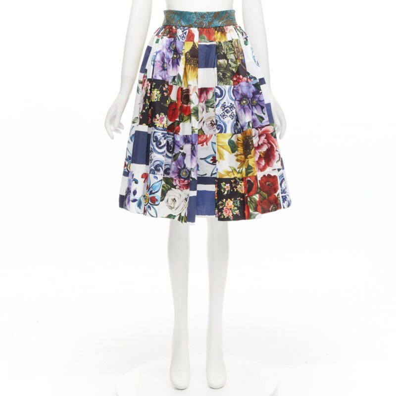 Dolce & Gabbana DOLCE GABBANA Sicilian Patchwork floral patchwork brocade waist skirt IT38 XS Size 26" / US 2 / IT 38 - 9 Thumbnail