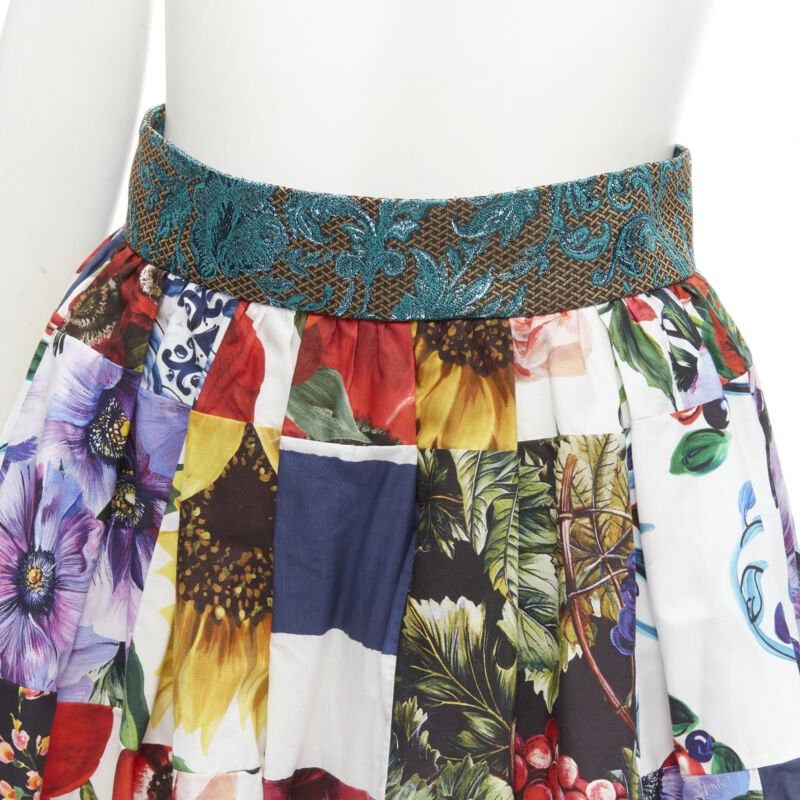 Dolce & Gabbana DOLCE GABBANA Sicilian Patchwork floral patchwork brocade waist skirt IT38 XS Size 26" / US 2 / IT 38 - 2 Thumbnail