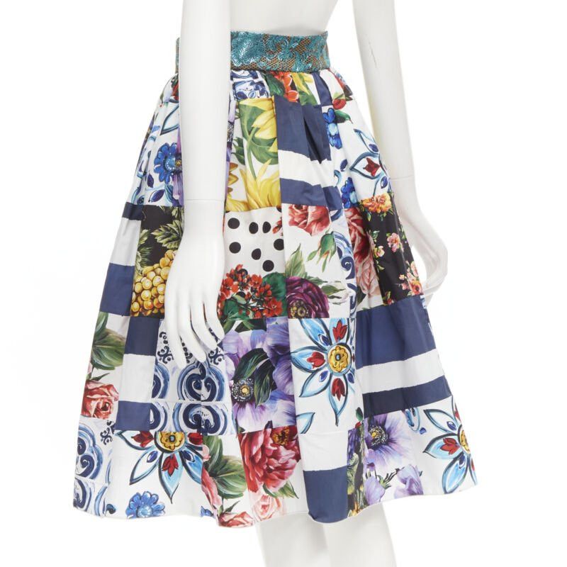 Dolce & Gabbana DOLCE GABBANA Sicilian Patchwork floral patchwork brocade waist skirt IT38 XS Size 26" / US 2 / IT 38 - 6 Thumbnail