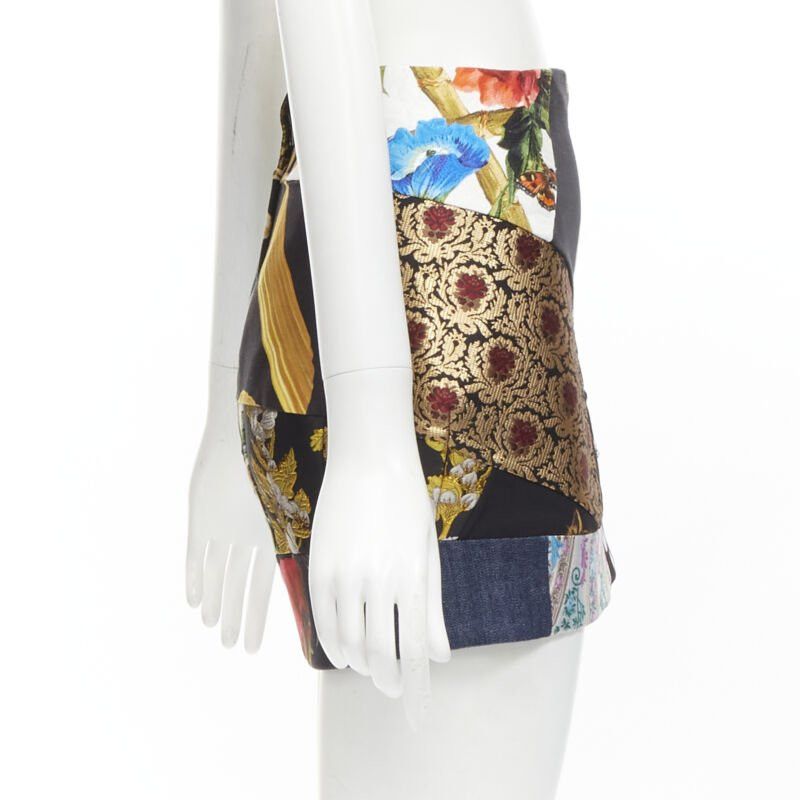 Dolce & Gabbana DOLCE GABBANA black colorful dog patchwork jewel embellished mini skirt IT36 XS Size 25" / US 0 / IT 36 - 4 Thumbnail