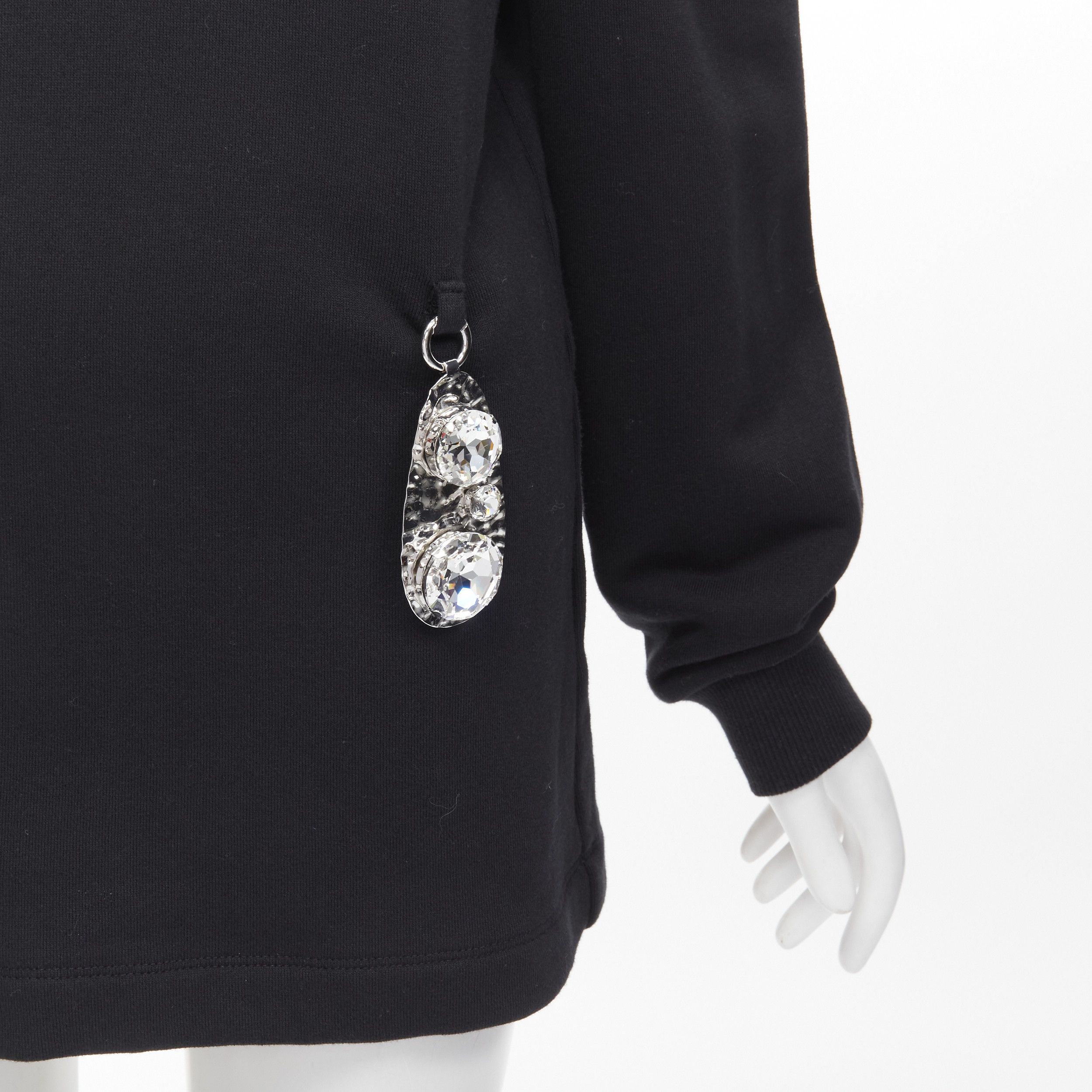 Area AREA crystal hammered pendant black cold shoulder hoodie XS Size XS / US 0-2 / IT 36-38 - 7 Thumbnail