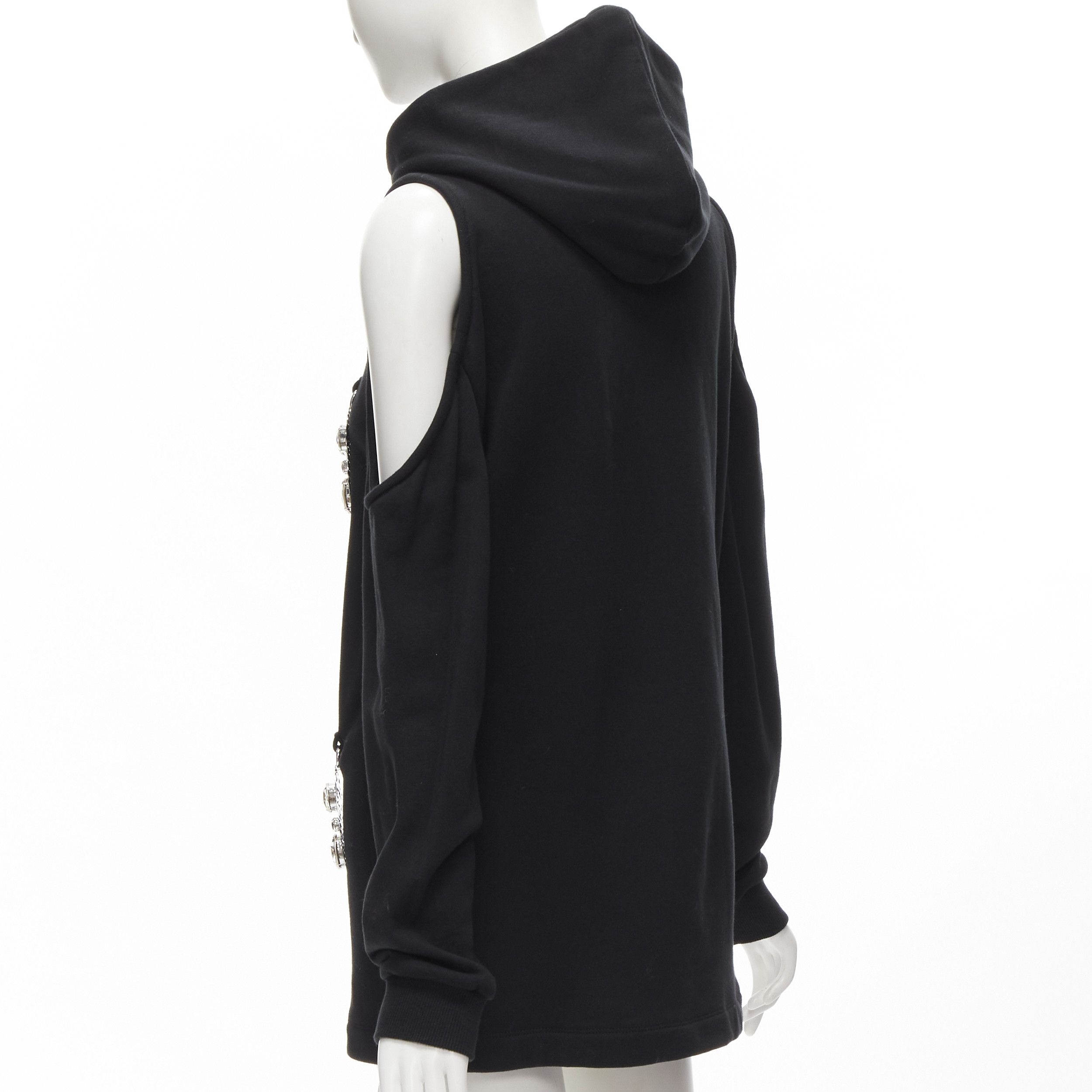 Area AREA crystal hammered pendant black cold shoulder hoodie XS Size XS / US 0-2 / IT 36-38 - 6 Thumbnail