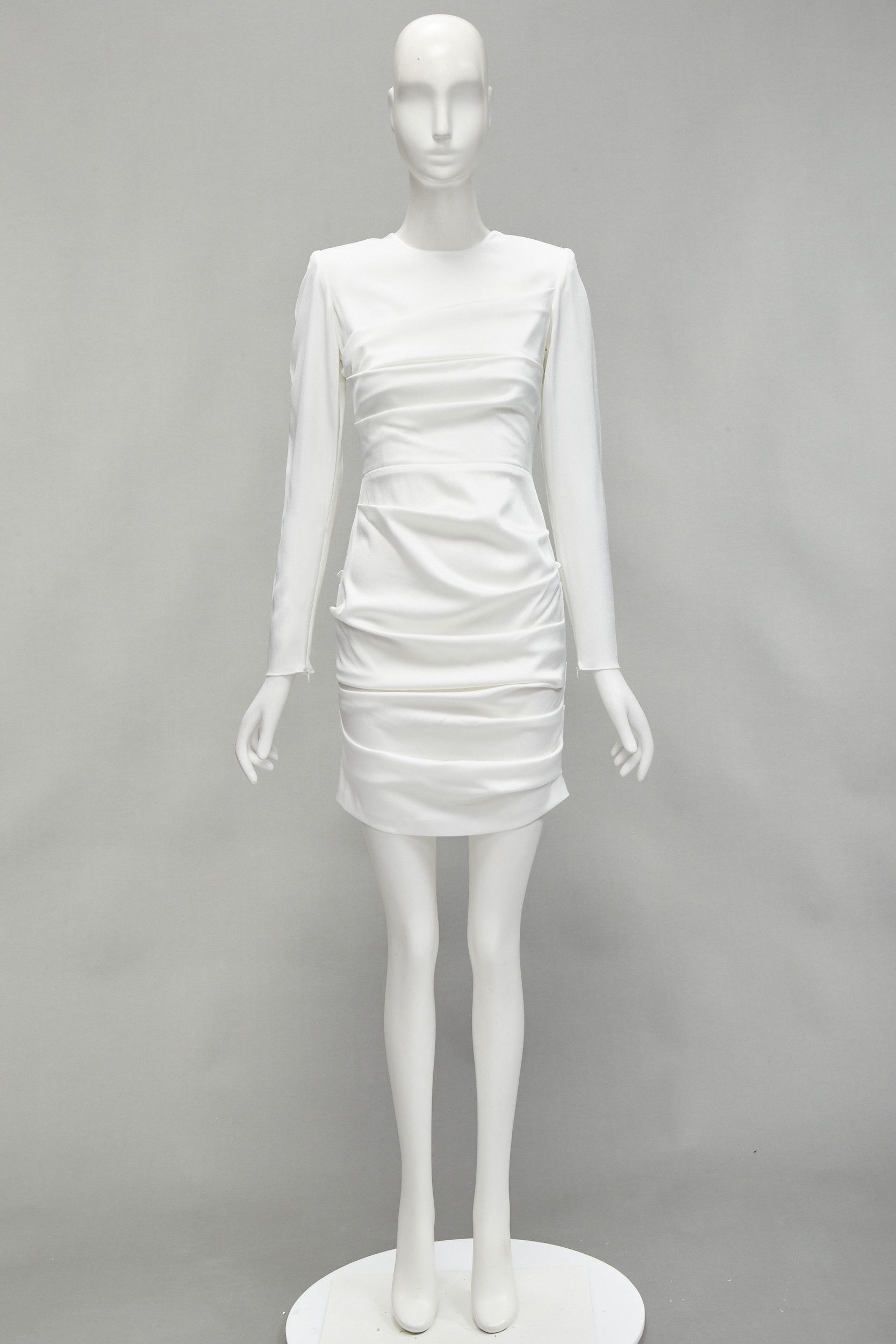 Alex Perry ALEX PERRY Blaze white ruched satin back zip mini cocktail dress UK6 XS Size XS / US 0-2 / IT 36-38 - 11 Thumbnail