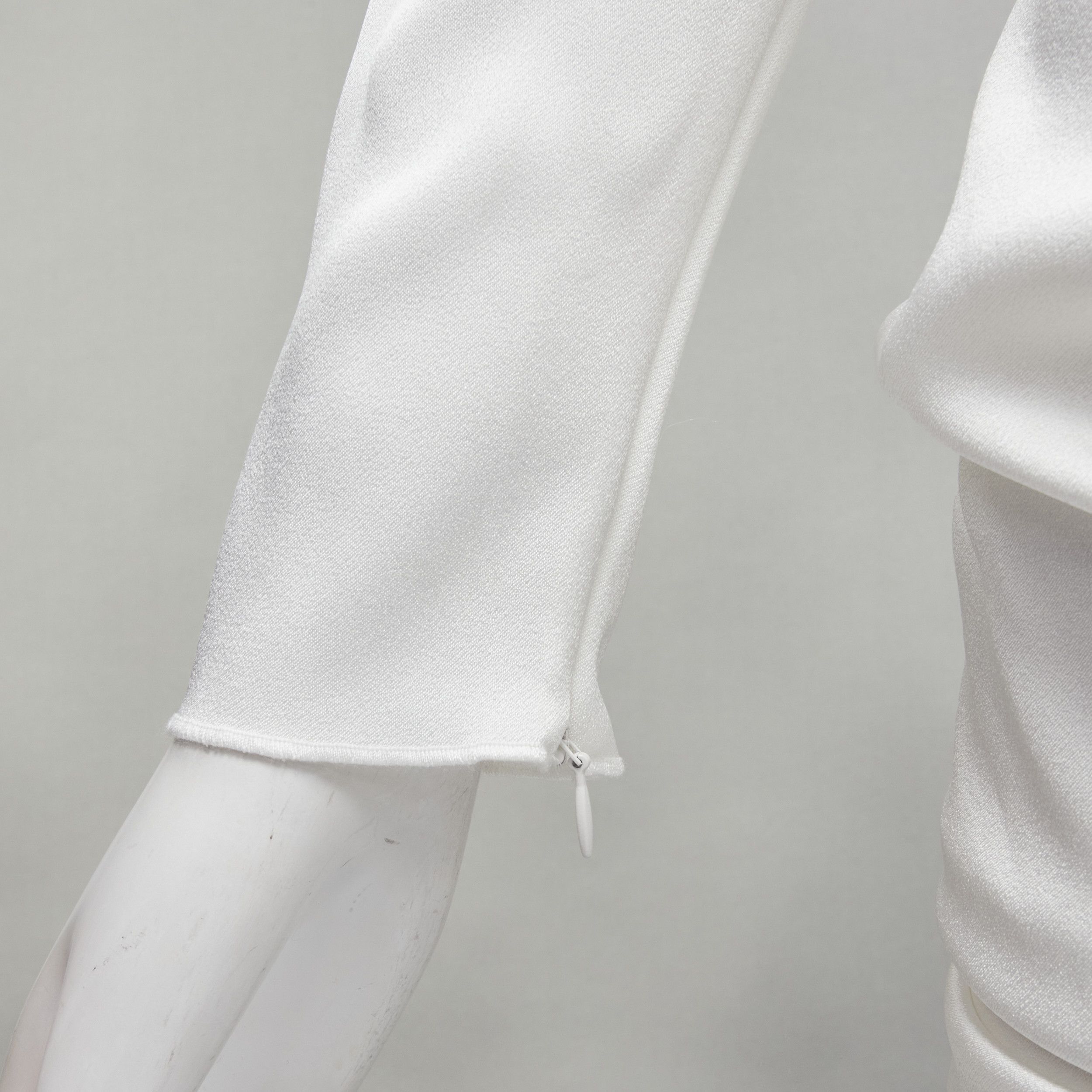 Alex Perry ALEX PERRY Blaze white ruched satin back zip mini cocktail dress UK6 XS Size XS / US 0-2 / IT 36-38 - 9 Thumbnail