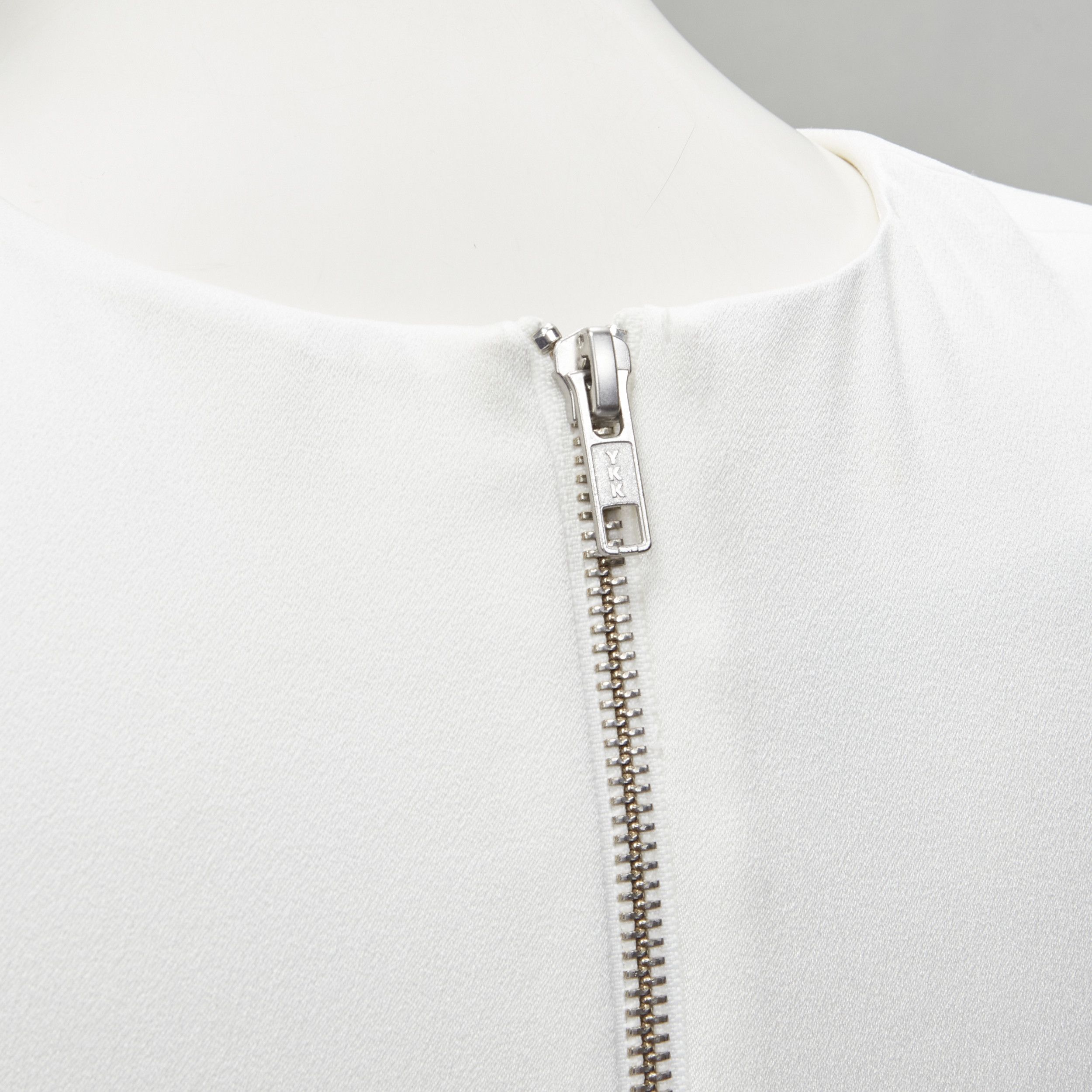 Alex Perry ALEX PERRY Blaze white ruched satin back zip mini cocktail dress UK6 XS Size XS / US 0-2 / IT 36-38 - 7 Thumbnail