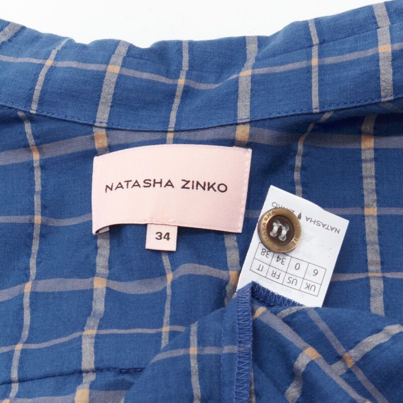 Natasha Zinko NATASHA ZINKO pink logo blue green trio deconstructed grunge plaid shirt FR34 XS Size XS / US 0-2 / IT 36-38 - 10 Thumbnail