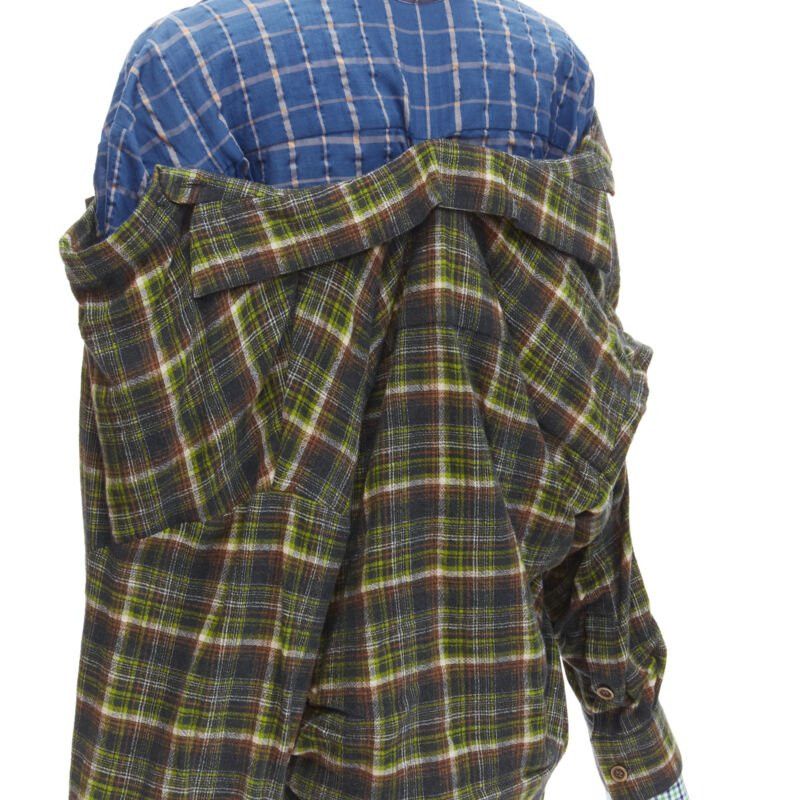 Natasha Zinko NATASHA ZINKO pink logo blue green trio deconstructed grunge plaid shirt FR34 XS Size XS / US 0-2 / IT 36-38 - 8 Thumbnail