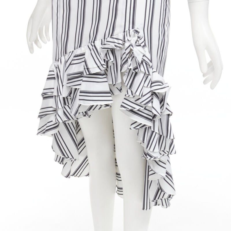 CAROLINE CONSTAS CAROLINE CONSTAS black white ruffled stripes wrap top high low skirt set XS Size XS / US 0-2 / IT 36-38 - 10 Thumbnail