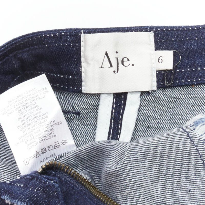 Aje AJE hammered silver buttons blue frayed edge tiered denim skirt UK6 XS Size 26" / US 2 / IT 38 - 7 Thumbnail