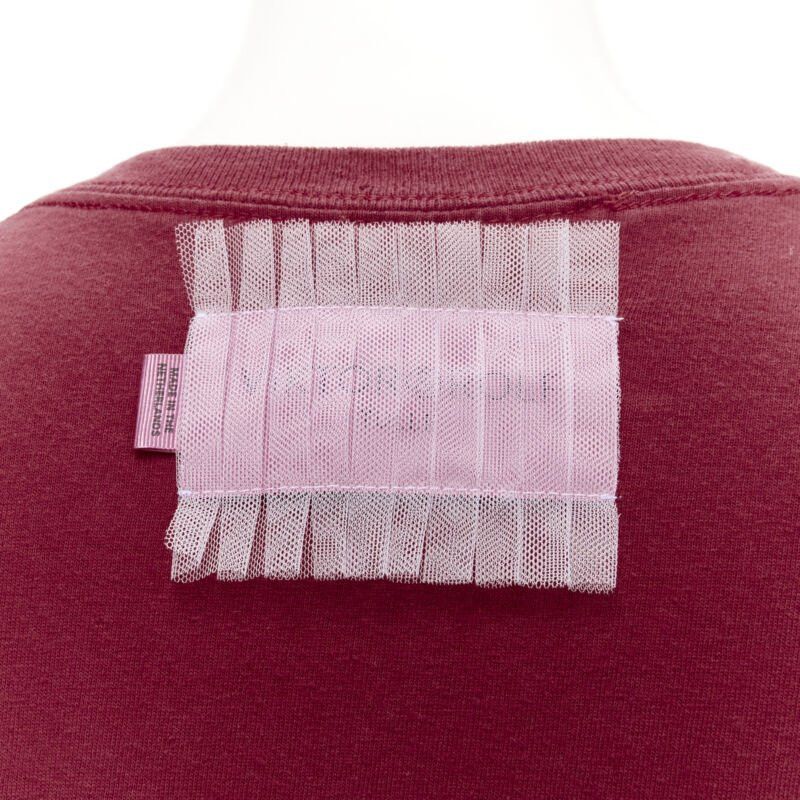 Viktor & Rolf VIKTOR & ROLF Central red lilac tulle varsity logo print deconstructed tshirt S Size S / US 4 / IT 40 - 2 Thumbnail