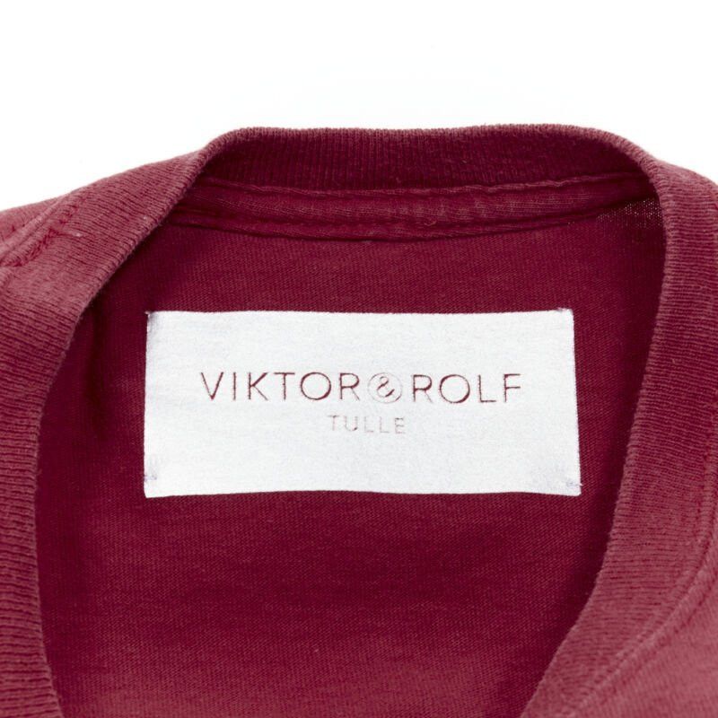 Viktor & Rolf VIKTOR & ROLF Central red lilac tulle varsity logo print deconstructed tshirt S Size S / US 4 / IT 40 - 9 Thumbnail