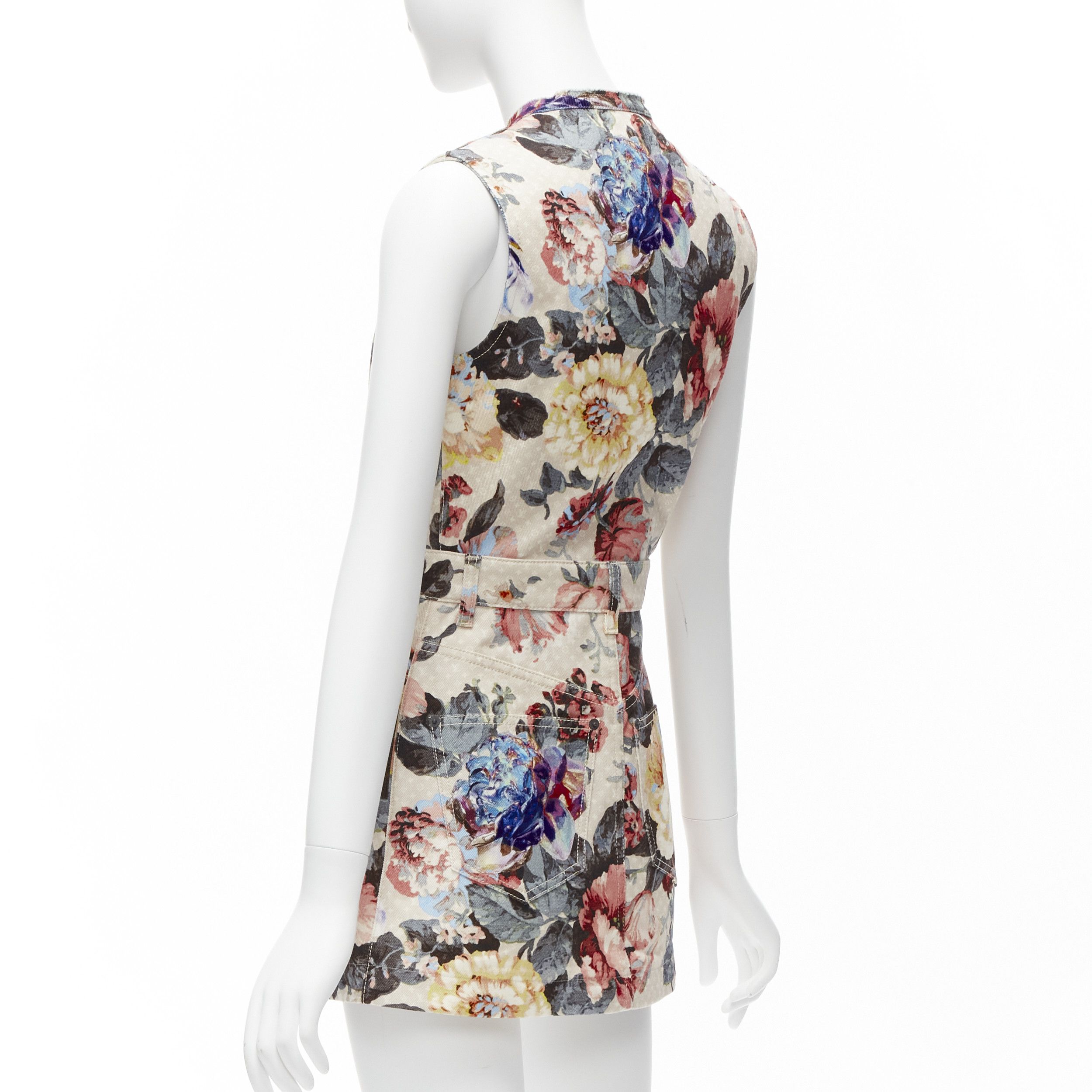 Louis Vuitton LOUIS VUITTON 2022 Vintage Floral LV monogram patch denim zip dress FR34 XS Size XS / US 0-2 / IT 36-38 - 6 Thumbnail