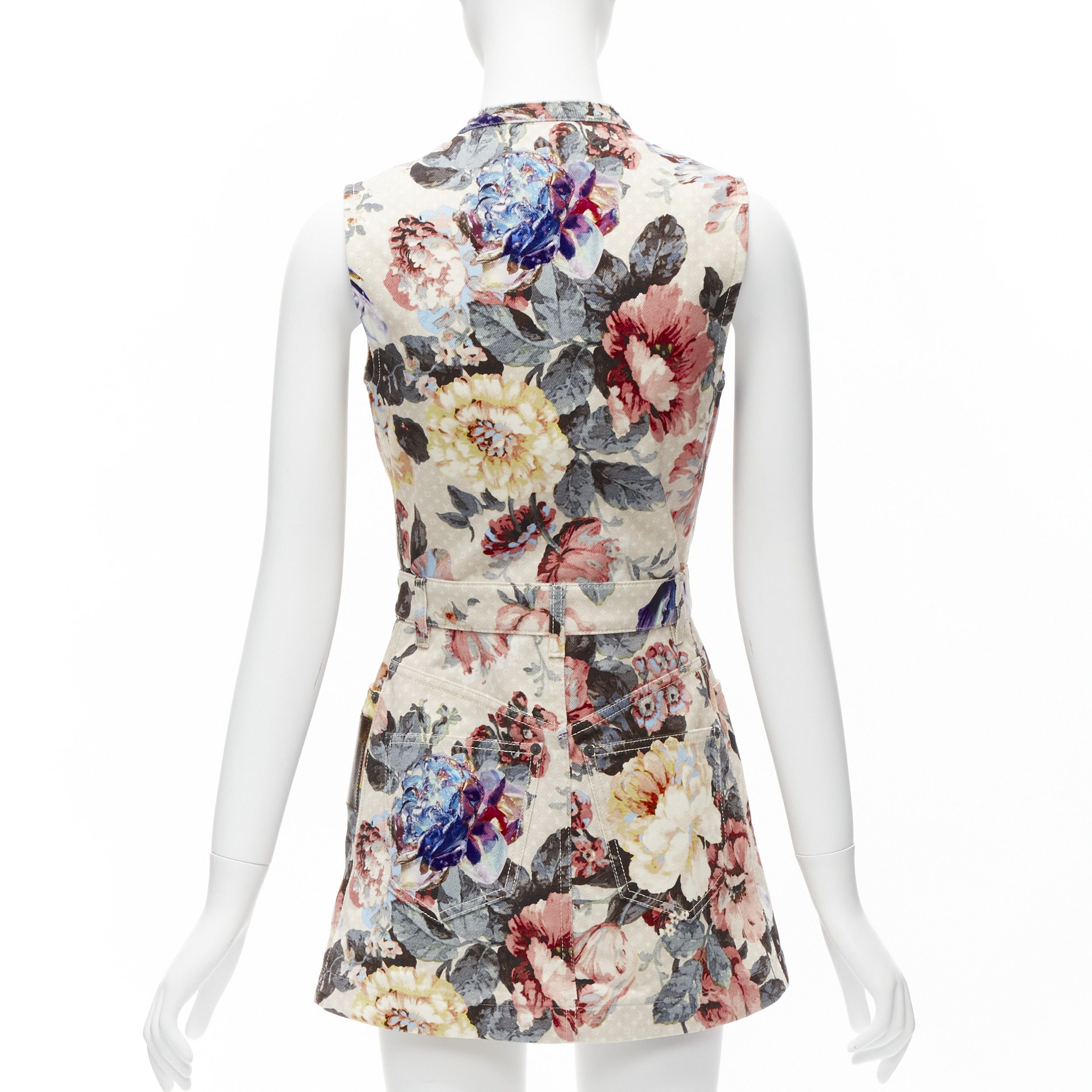 Louis Vuitton LOUIS VUITTON 2022 Vintage Floral LV monogram patch denim zip dress FR34 XS Size XS / US 0-2 / IT 36-38 - 5 Thumbnail