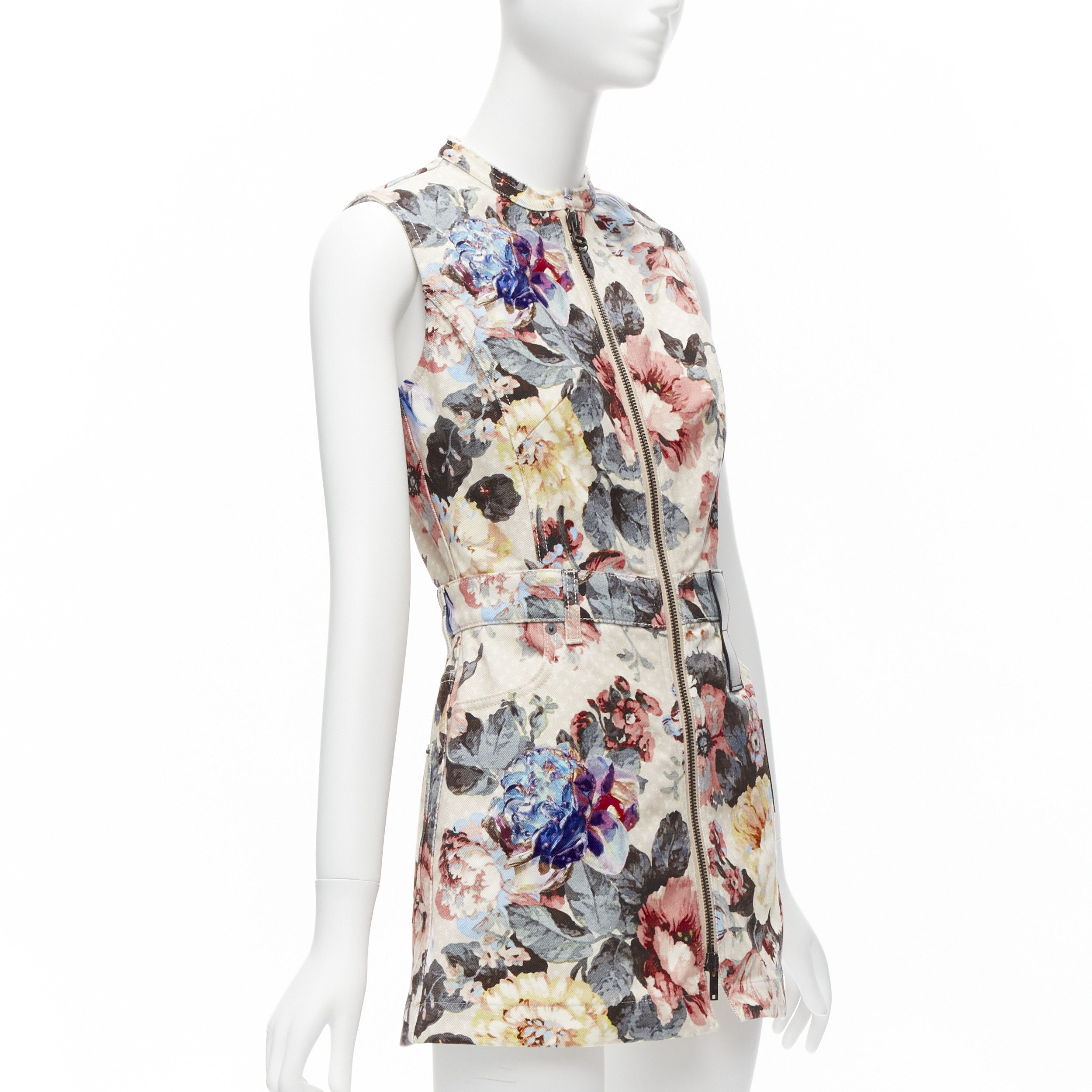 Louis Vuitton LOUIS VUITTON 2022 Vintage Floral LV monogram patch denim zip dress FR34 XS Size XS / US 0-2 / IT 36-38 - 3 Thumbnail