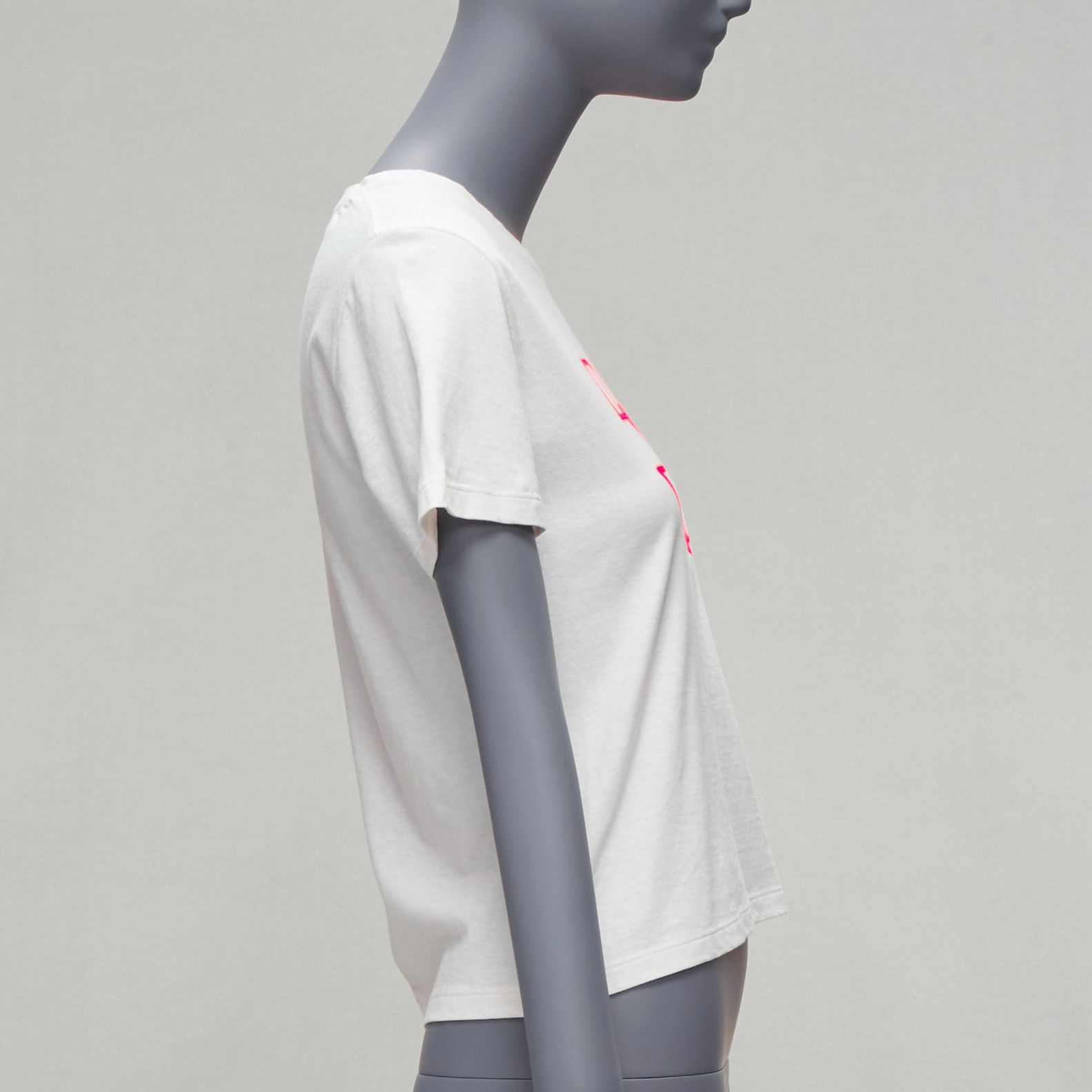 Dior CHRISTIAN DIOR 2022 Dior Vibe neon pink star logo graphic CD bee white tshirt XS Size S / US 4 / IT 40 - 4 Thumbnail