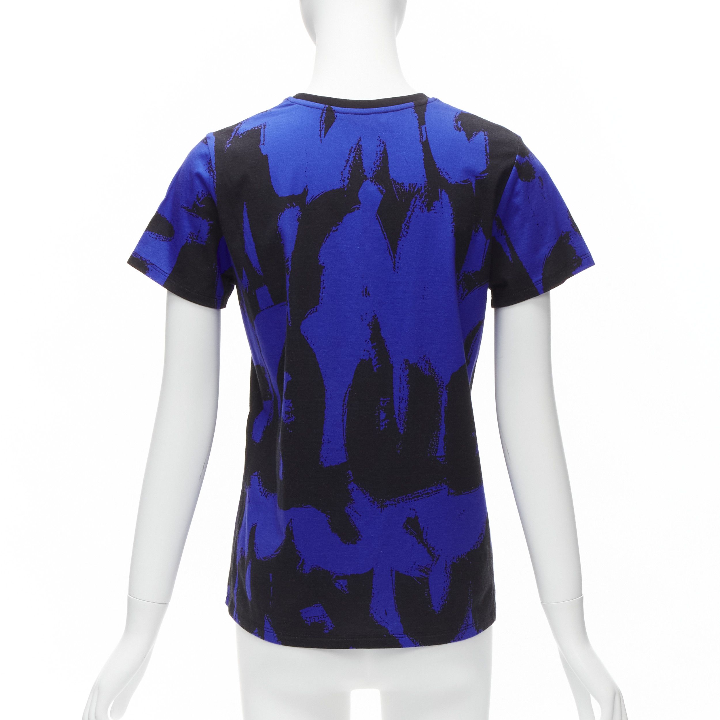 Alexander McQueen ALEXANDER MCQUEEN 2022 Brush blue black graffiti cotton tshirt IT38 XS Size XS / US 0-2 / IT 36-38 - 5 Thumbnail