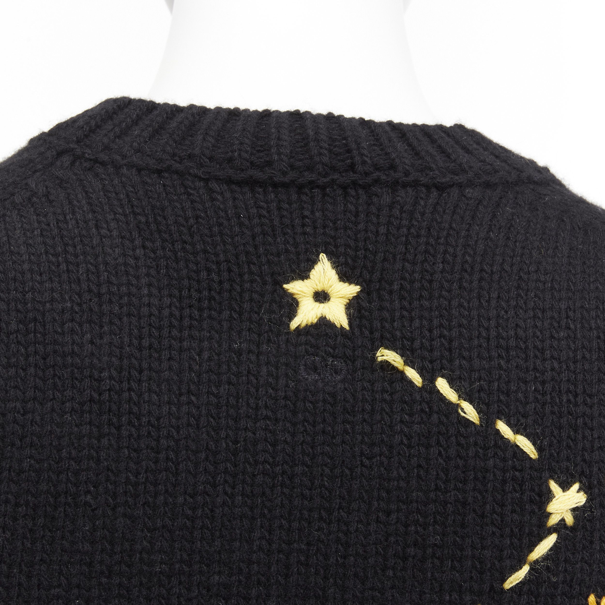 Dior CHRISTIAN DIOR 2022 Pixel Zodiac Scorpio black wool cashmere cropped sweater FR34 XS Size XS / US 0-2 / IT 36-38 - 2 Thumbnail