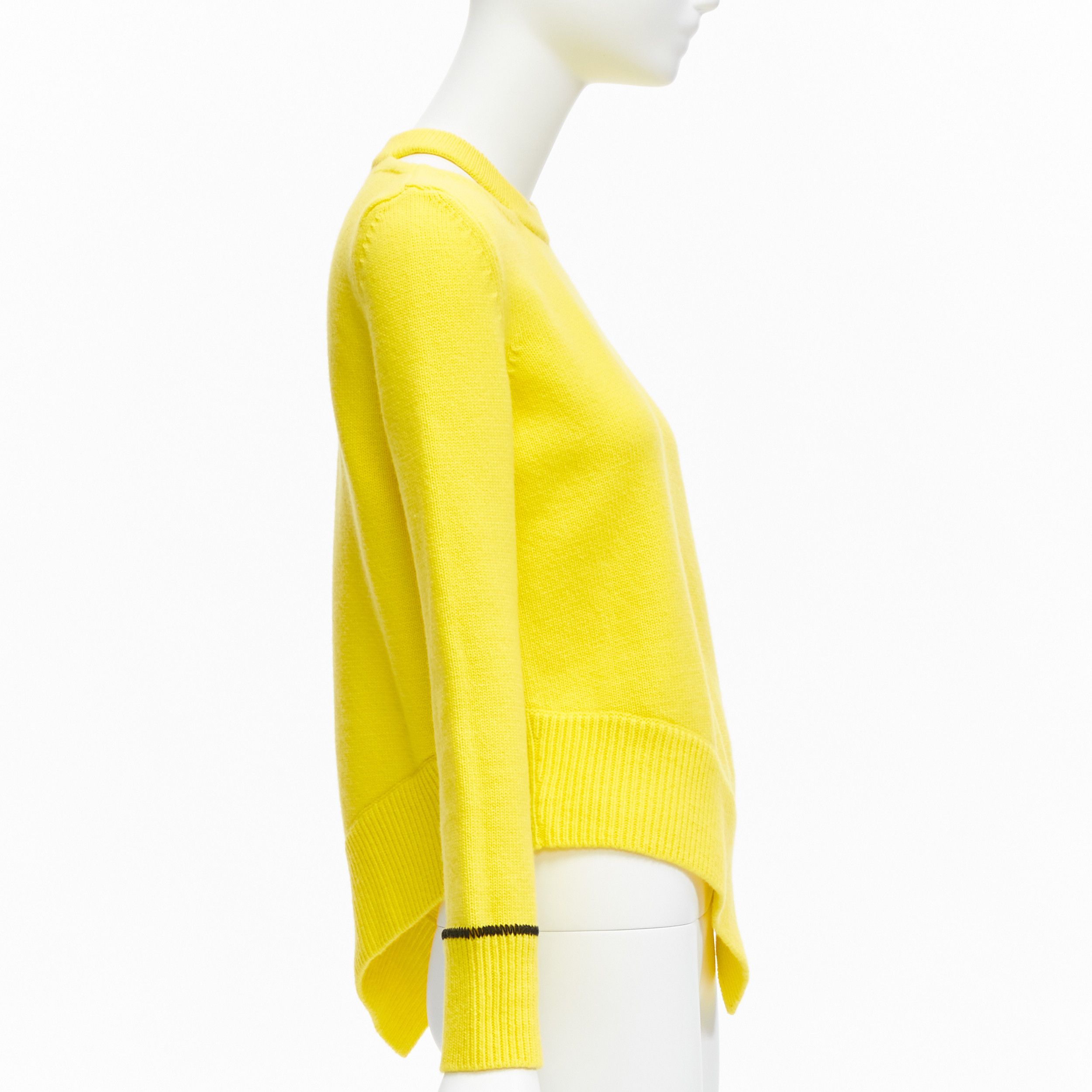 Alexander McQueen ALEXANDER MCQUEEN 2022 yellow wool blend asymmetric cold shoulder sweater S Size S / US 4 / IT 40 - 4 Thumbnail