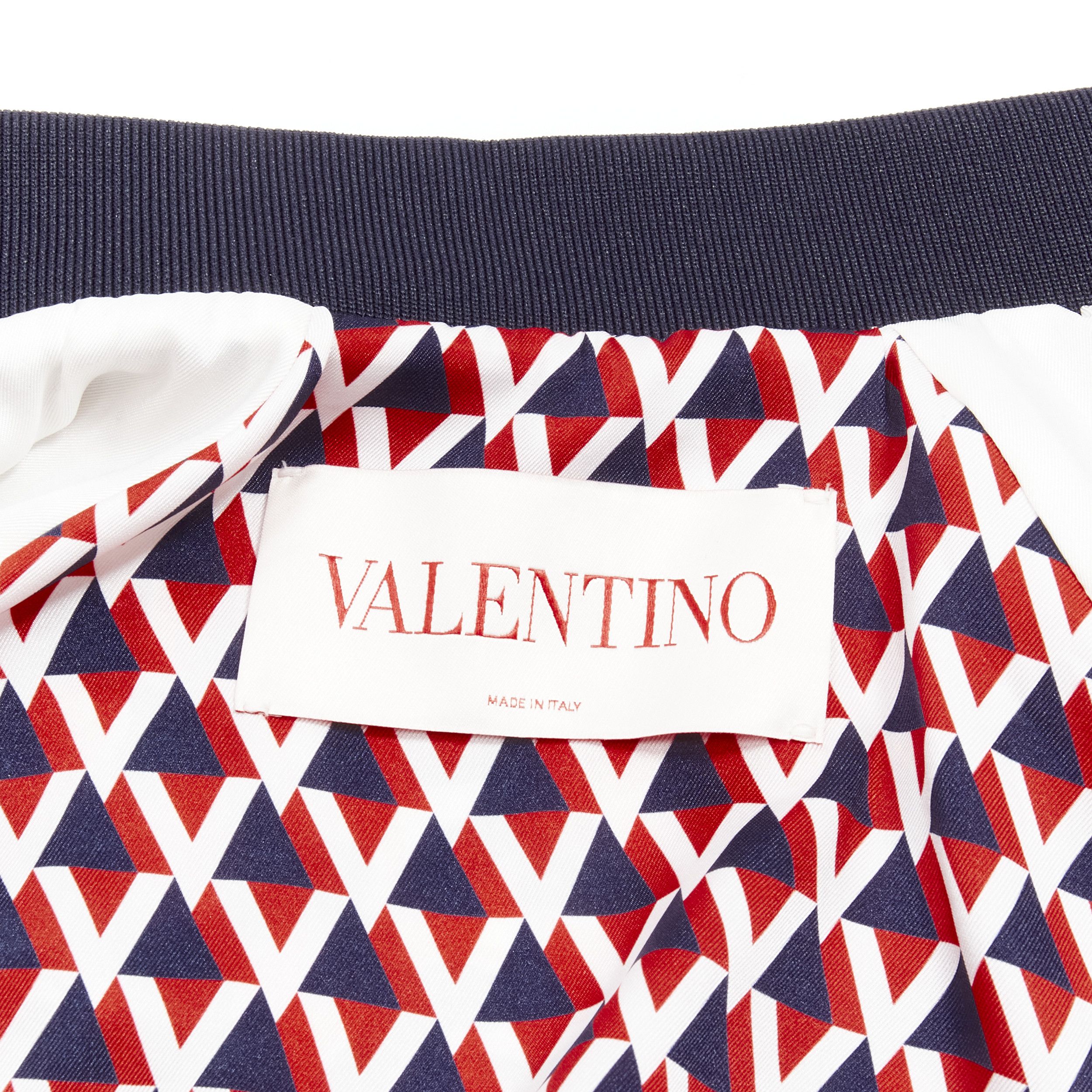 Valentino VALENTINO 2022 Manifesto Heart Bandana red blue satin bomber jacket IT40 S Size S / US 4 / IT 40 - 10 Thumbnail