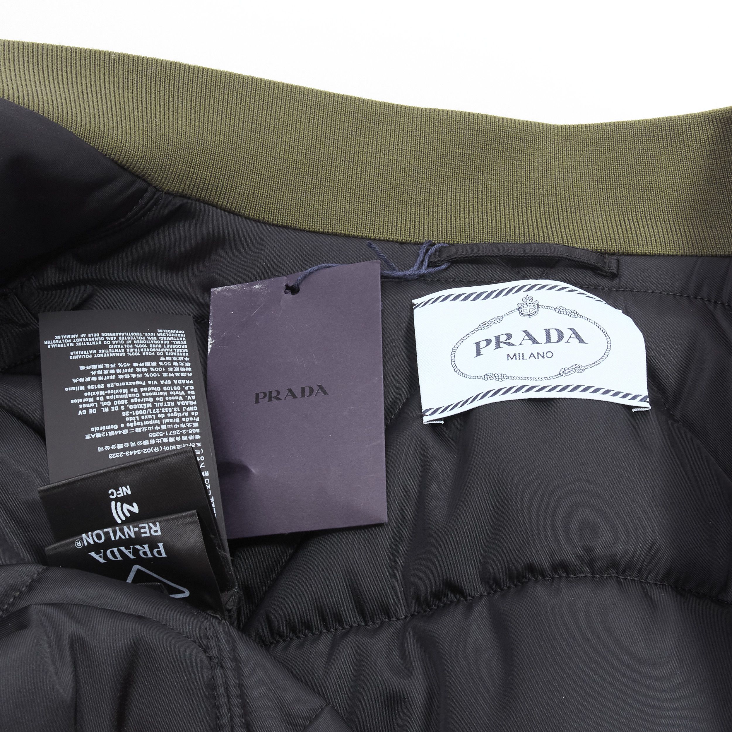 Prada new PRADA 2022 Runway Re-nylon green flower applique green oversized bomber jacket XS Size S / US 4 / IT 40 - 9 Thumbnail