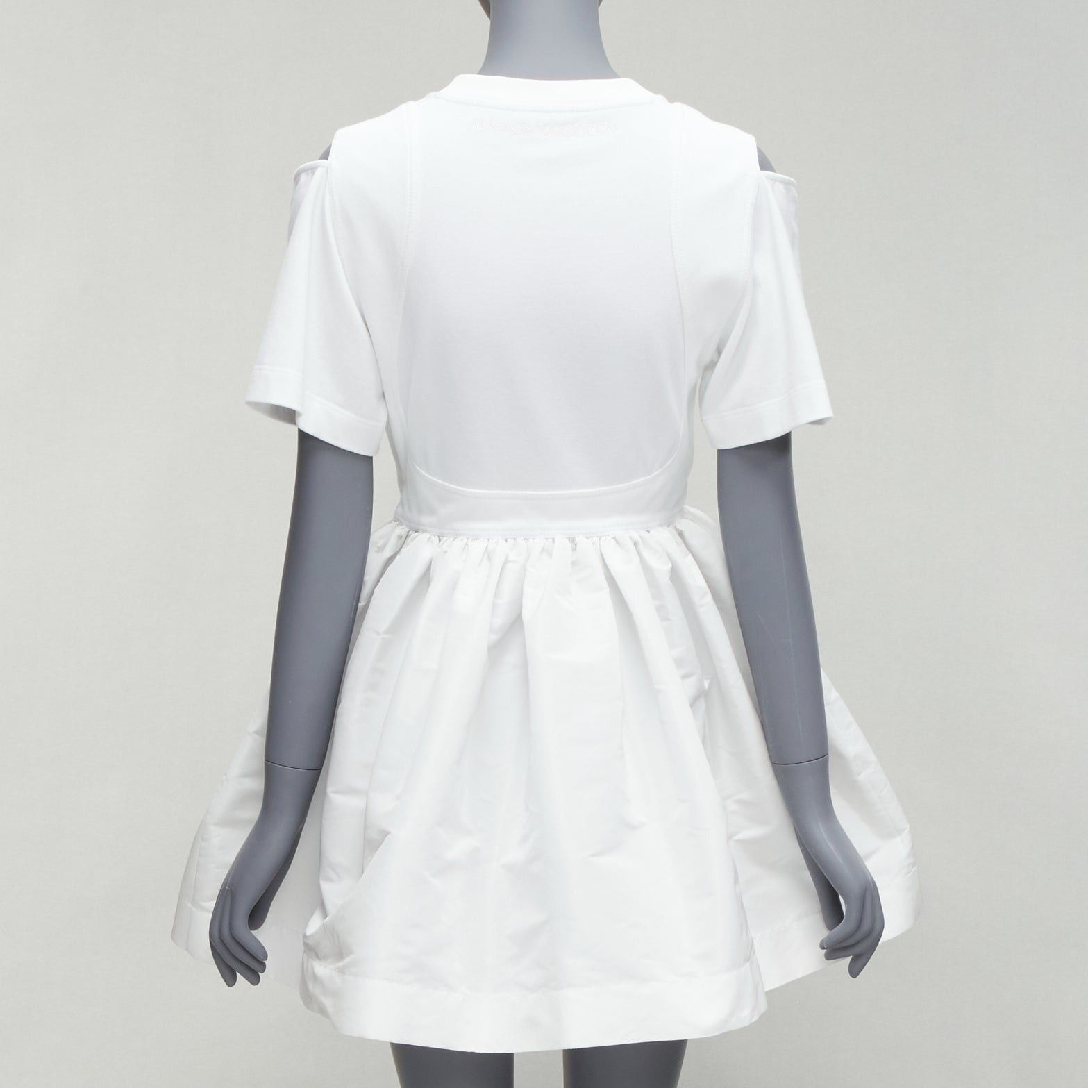 Alexander McQueen ALEXANDER MCQUEEN 2022 white cut out shoulder flared short dress IT38 XS Size XS / US 0-2 / IT 36-38 - 5 Thumbnail