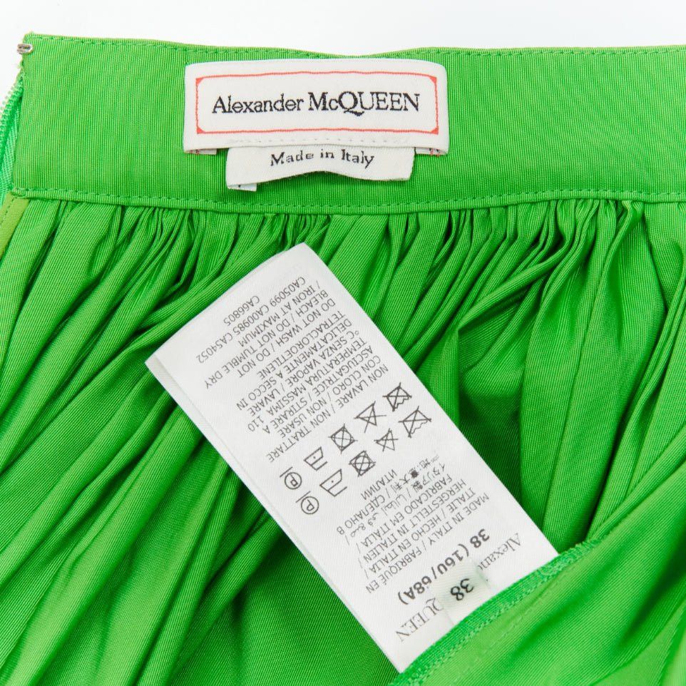 Alexander McQueen ALEXANDER MCQUEEN 2022 green taffeta bow detail high low cocktail skirt IT38 XS Size 26" / US 2 / IT 38 - 8 Thumbnail