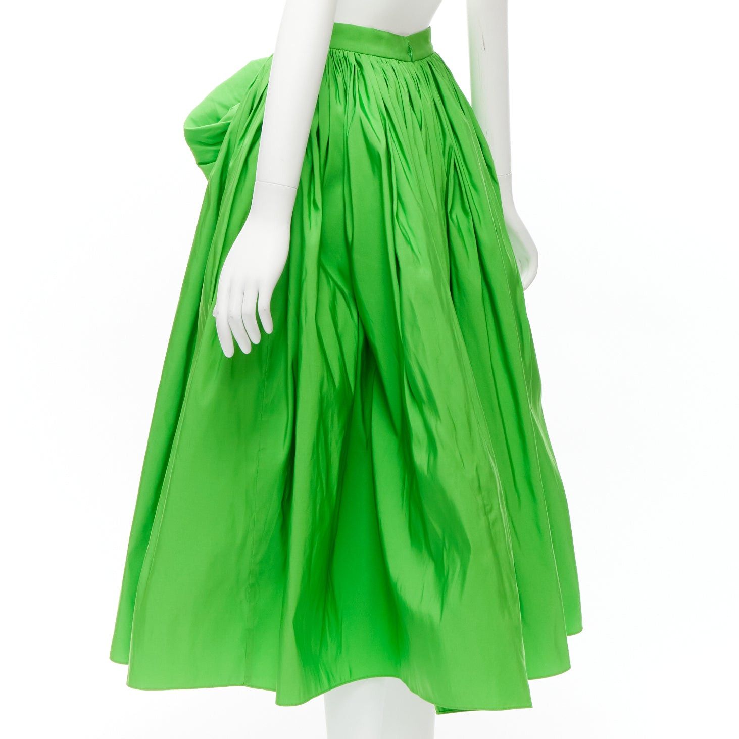 Alexander McQueen ALEXANDER MCQUEEN 2022 green taffeta bow detail high low cocktail skirt IT38 XS Size 26" / US 2 / IT 38 - 6 Thumbnail