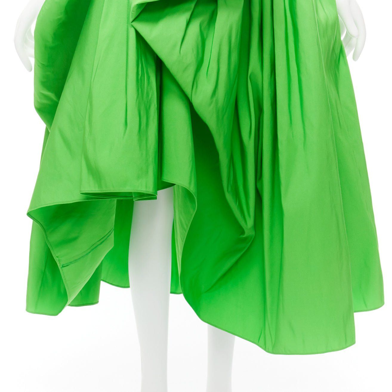 Alexander McQueen ALEXANDER MCQUEEN 2022 green taffeta bow detail high low cocktail skirt IT38 XS Size 26" / US 2 / IT 38 - 7 Thumbnail