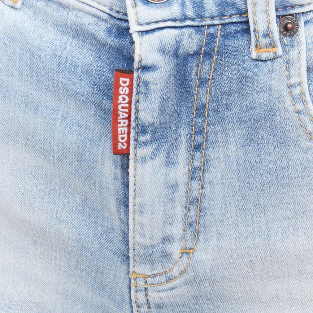 Dsquared2 DSQUARED2 HONEY blue heart washed denim leopard lined high waistedhot pants IT36 XXS Size 25" / US 0 / IT 36 - 2 Thumbnail