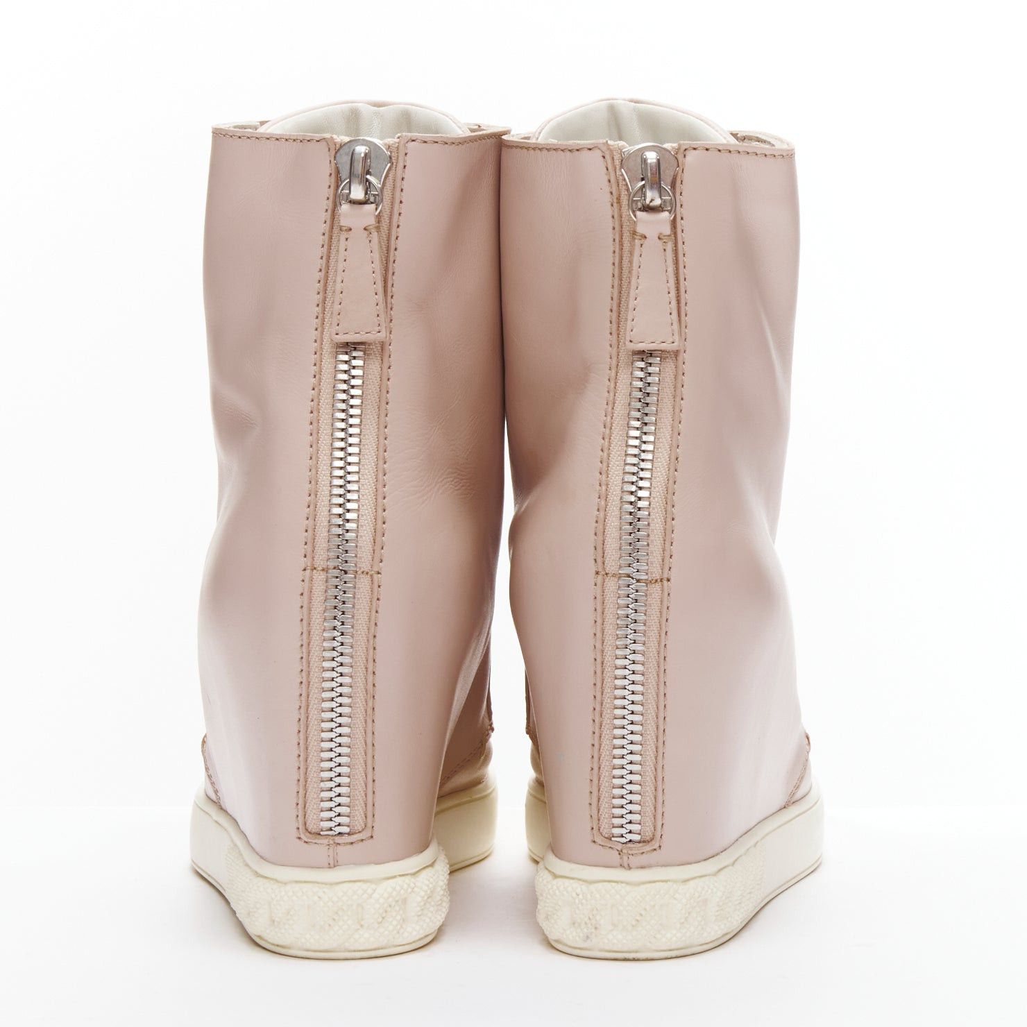 Casadei CASADEI pink leather silver chain trim ankle wedge sneakers EU39.5 Size US 9.5 / IT 39.5 - 5 Thumbnail