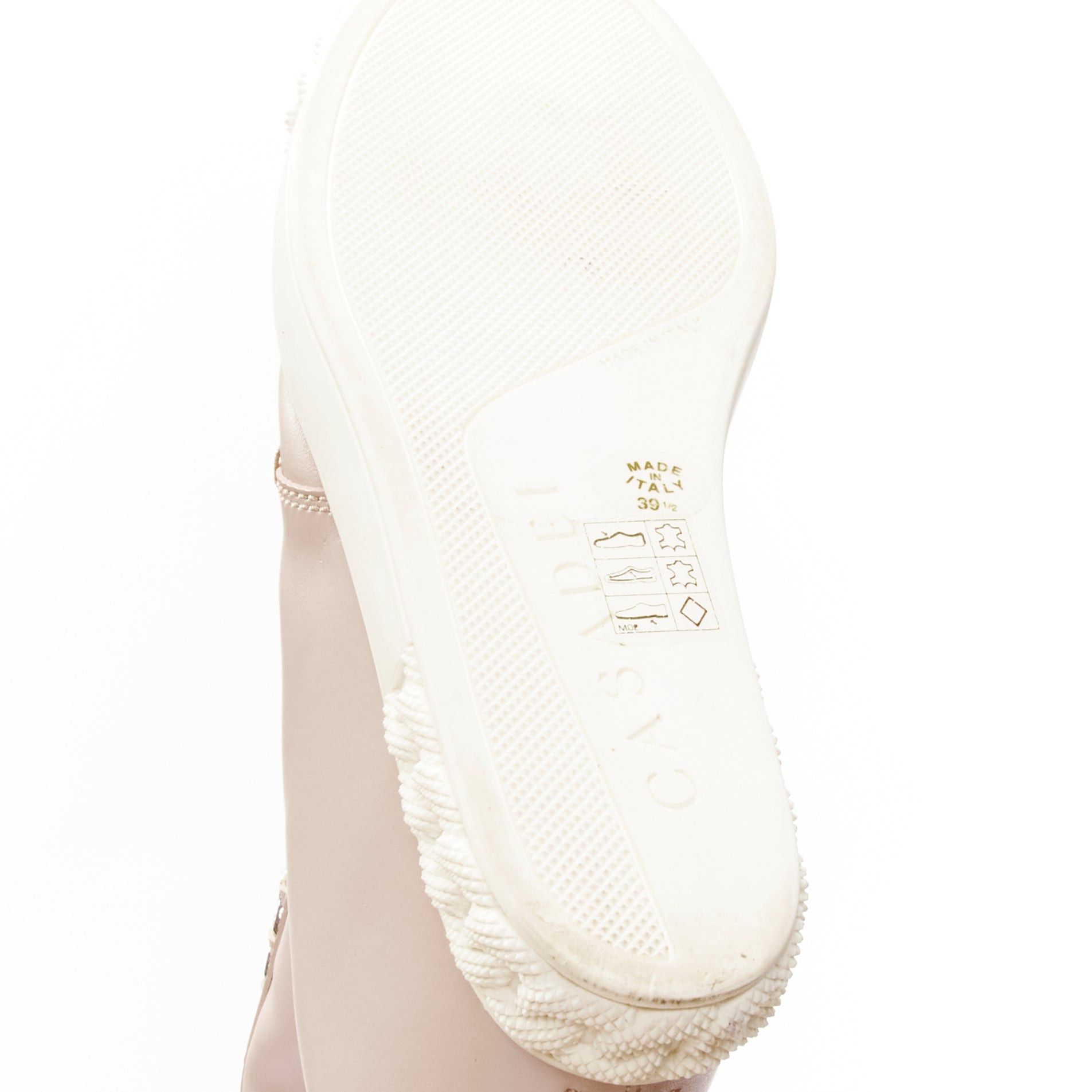 Casadei CASADEI pink leather silver chain trim ankle wedge sneakers EU39.5 Size US 9.5 / IT 39.5 - 10 Thumbnail