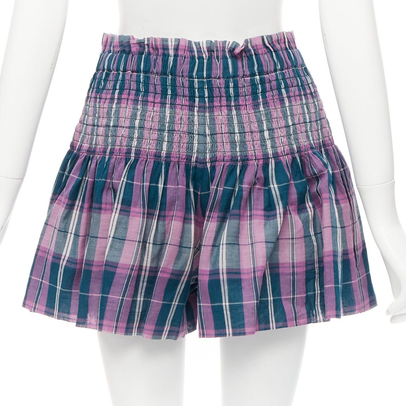 Isabel Marant ISABEL MARANT ETOILE Bethany purple cotton check top FR34 XS shorts FR36 S set Size 27" / US 4 / IT 40 - 9 Thumbnail