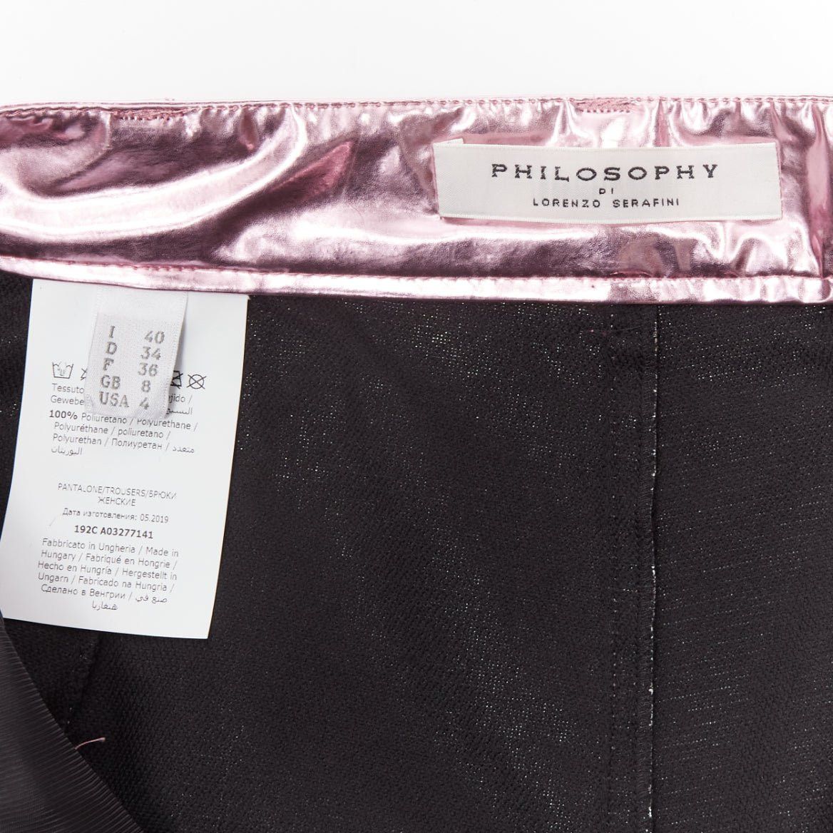 Philosophy di Lorenzo Serafini PHILOSOPHY LORENZO SERAFINI metallic pink PU high waisted cuffed shorts IT40 XS Size 27" / US 4 / IT 40 - 8 Thumbnail