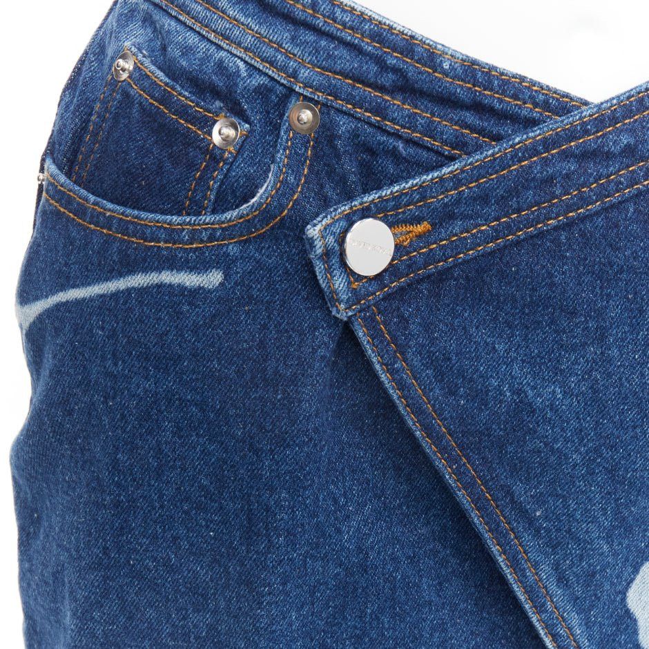 Other DAVID KOMA 2022 blue organic cotton floral silver logo button skirt UK6 XS Size 26" / US 2 / IT 38 - 7 Thumbnail
