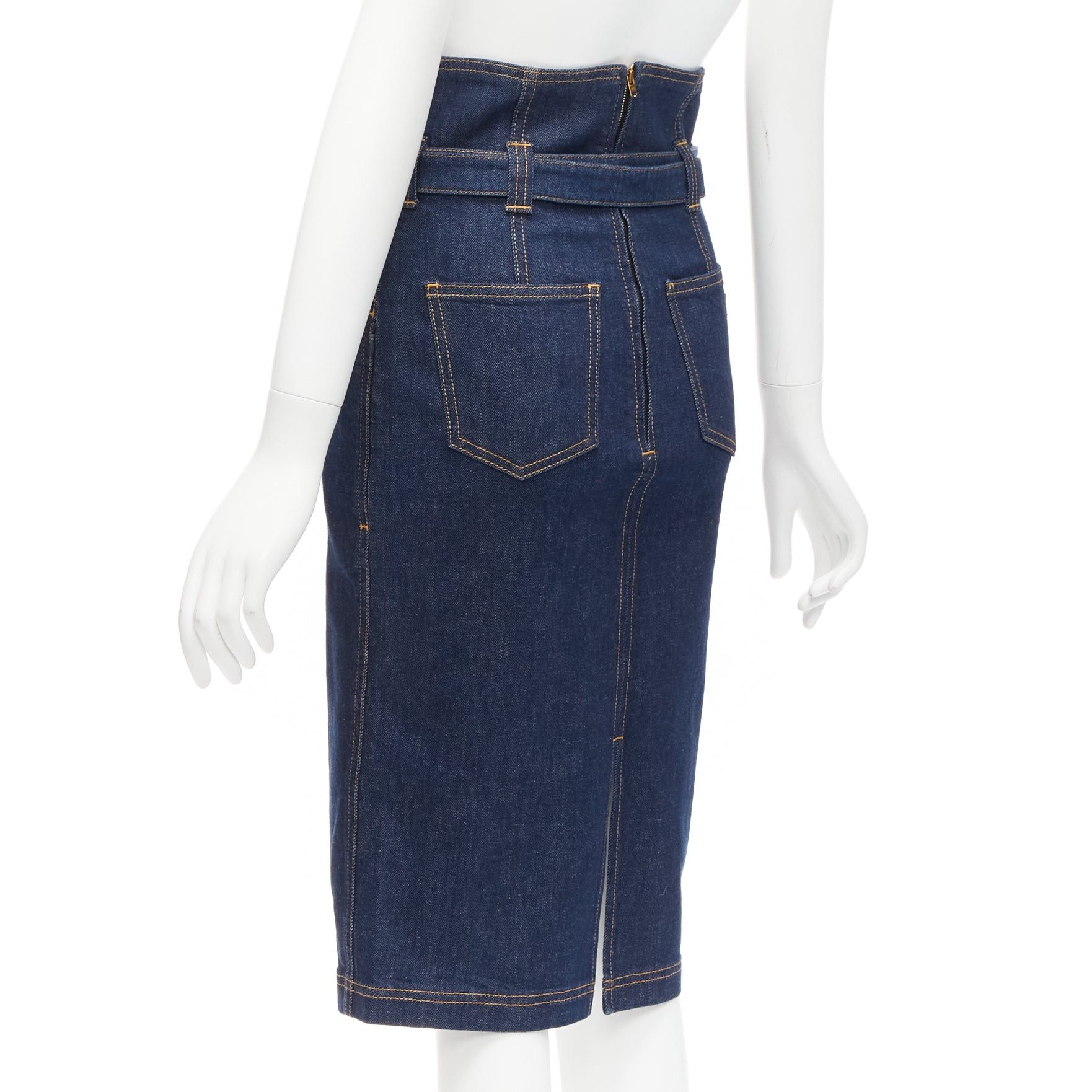 Philosophy di Lorenzo Serafini PHILOSOPHY DI LORENZO SERAFINI Olivia denim belted pencil skirt IT38 XS Size 26" / US 2 / IT 38 - 6 Thumbnail
