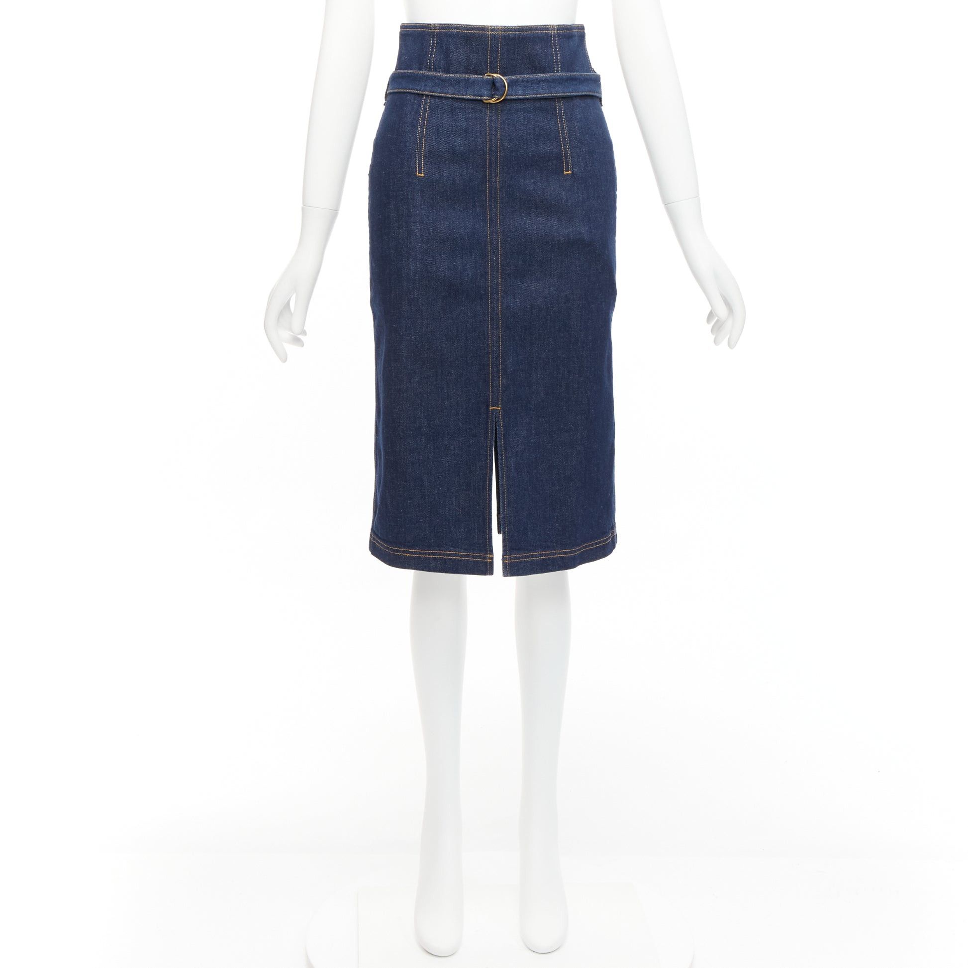 Philosophy di Lorenzo Serafini PHILOSOPHY DI LORENZO SERAFINI Olivia denim belted pencil skirt IT38 XS Size 26" / US 2 / IT 38 - 9 Thumbnail