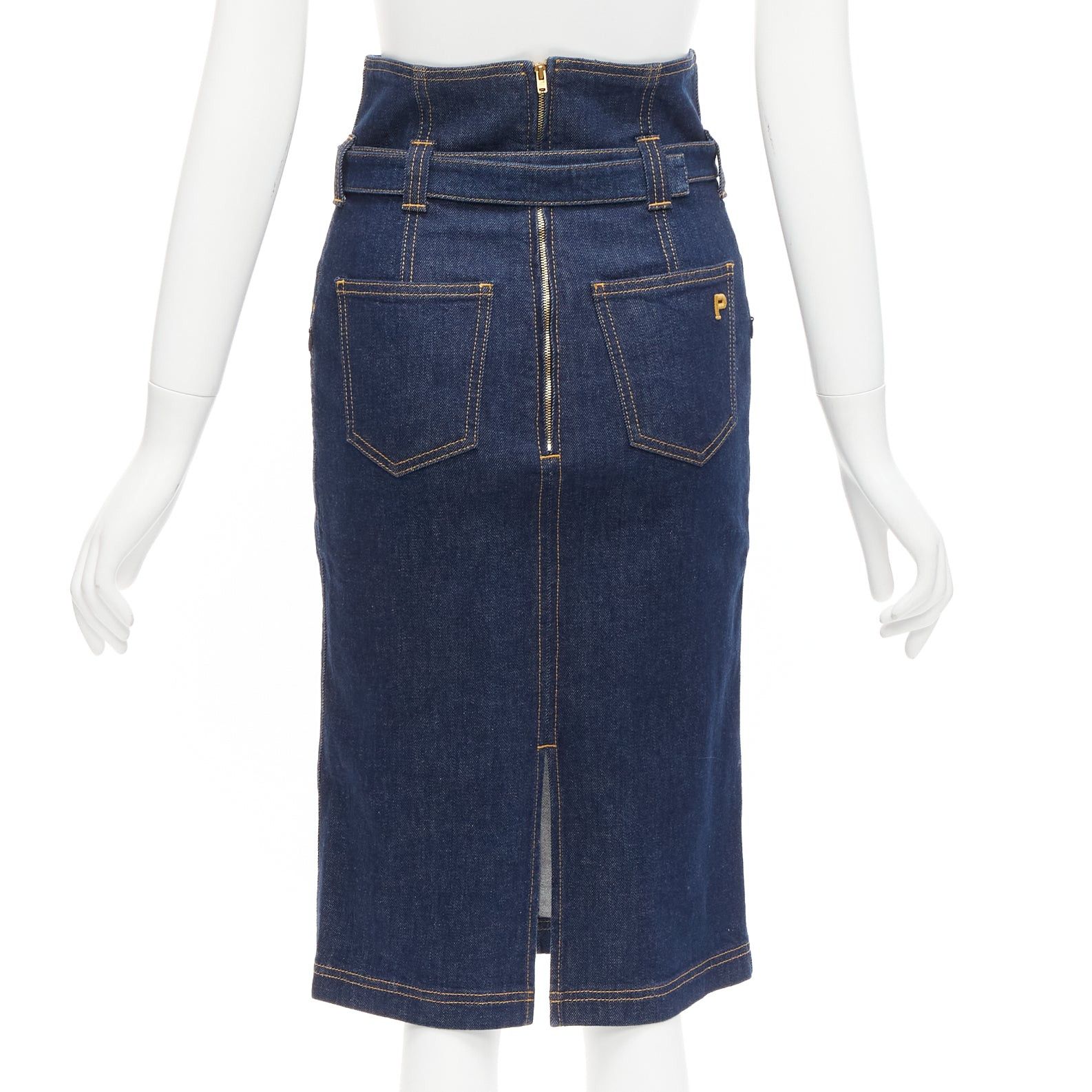 Philosophy di Lorenzo Serafini PHILOSOPHY DI LORENZO SERAFINI Olivia denim belted pencil skirt IT38 XS Size 26" / US 2 / IT 38 - 5 Thumbnail