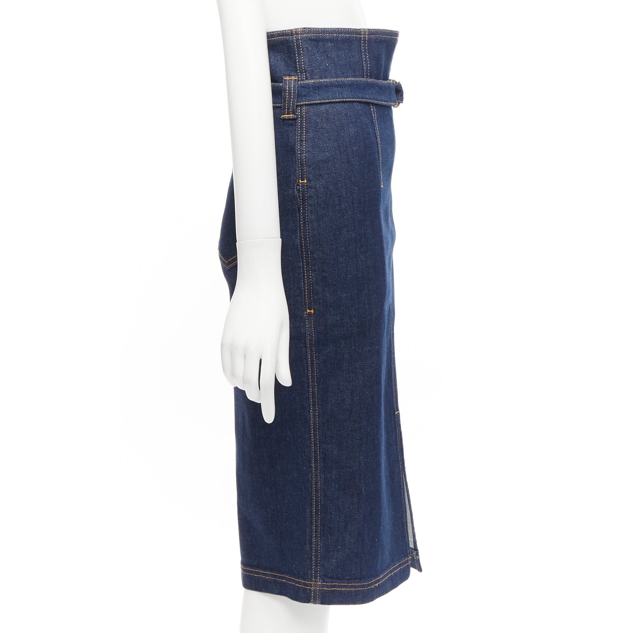Philosophy di Lorenzo Serafini PHILOSOPHY DI LORENZO SERAFINI Olivia denim belted pencil skirt IT38 XS Size 26" / US 2 / IT 38 - 4 Thumbnail