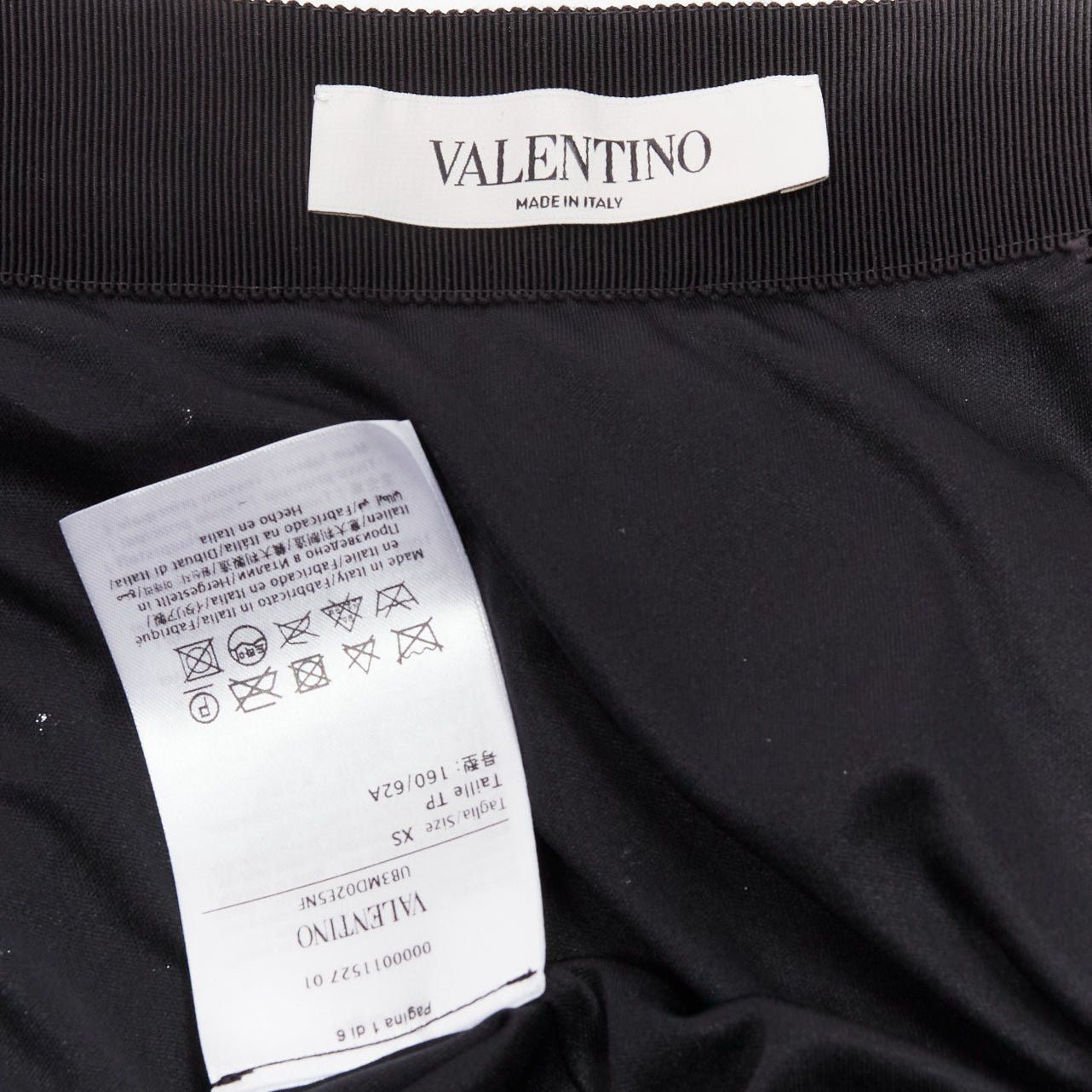 Valentino VALENTINO VLOGO black silver sequins embellished pleated plisse midi skirt XS Size 27" / US 4 / IT 40 - 8 Thumbnail