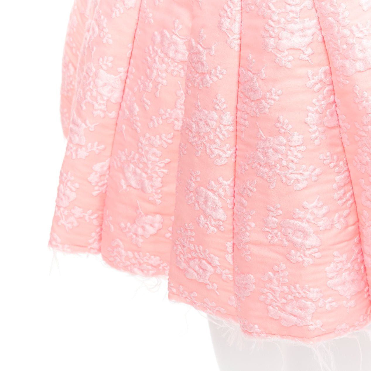 Shushu/Tong SHU SHU TONG light pink cloque bungee cord cut out waist flared skirt UK6 XS Size 26" / US 2 / IT 38 - 7 Thumbnail