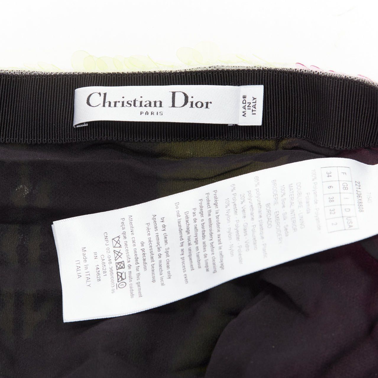 Dior rare CHRISTIN DIOR D-Jungle Lion sequins pailette bead embellished skirt FR34 Size 26" / US 2 / IT 38 - 8 Thumbnail