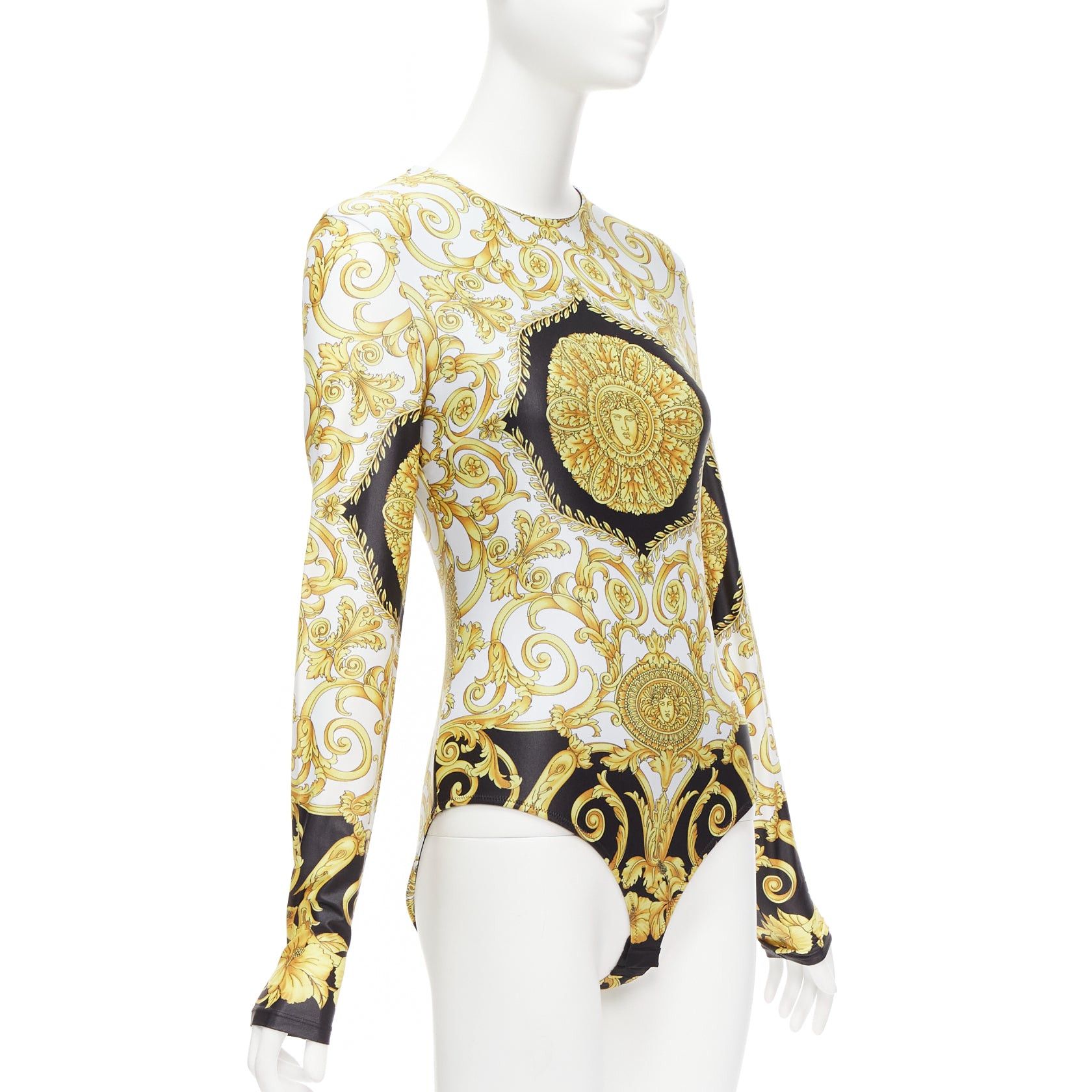 Versace VERSACE 2018 Tribute gold Medusa Barocco long sleeve bodysuit top IT38 XS Size XS / US 0-2 / IT 36-38 - 3 Thumbnail